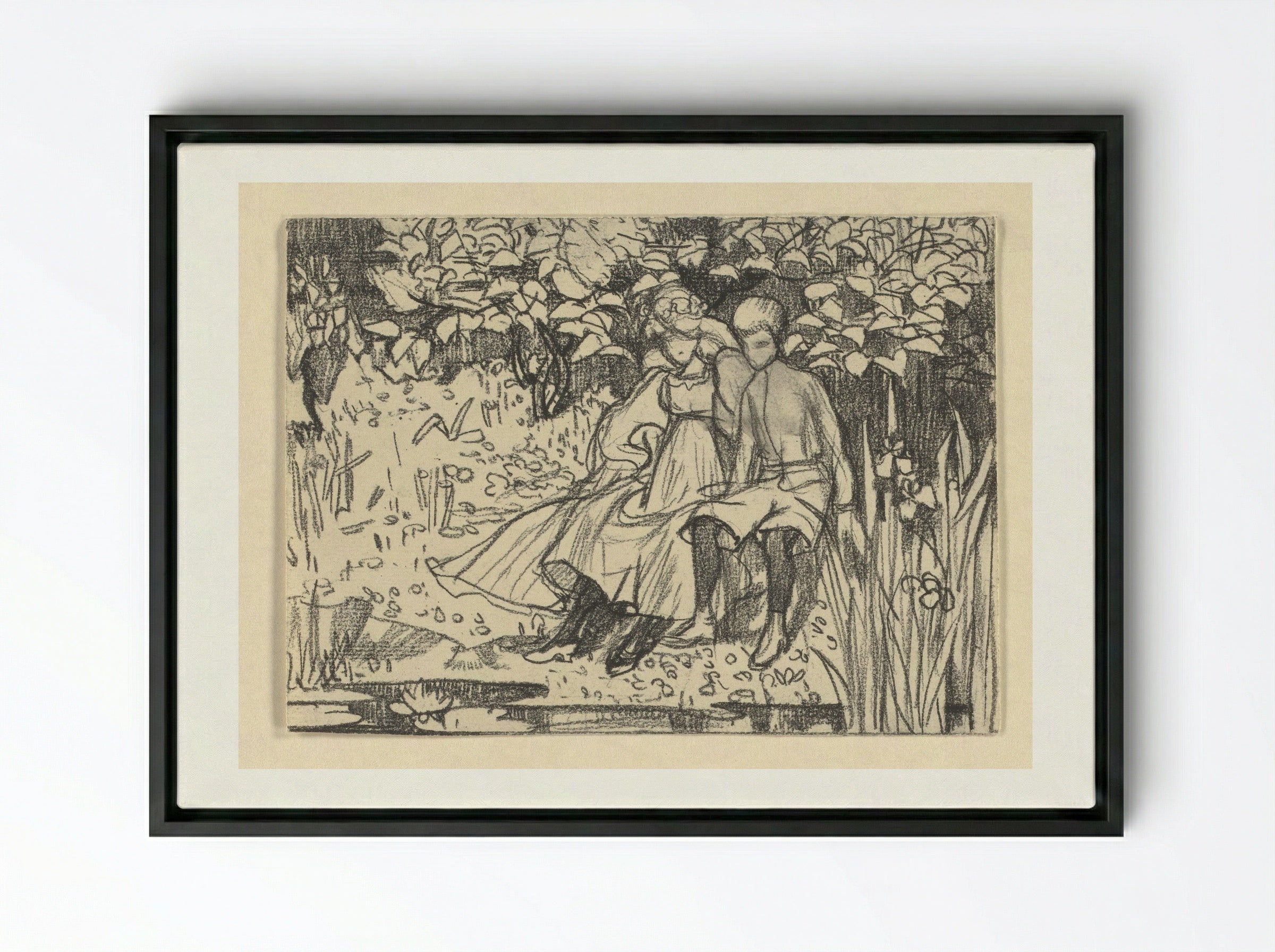 Johannes en Windekind - Edzard Koning - Framed Canvas Black