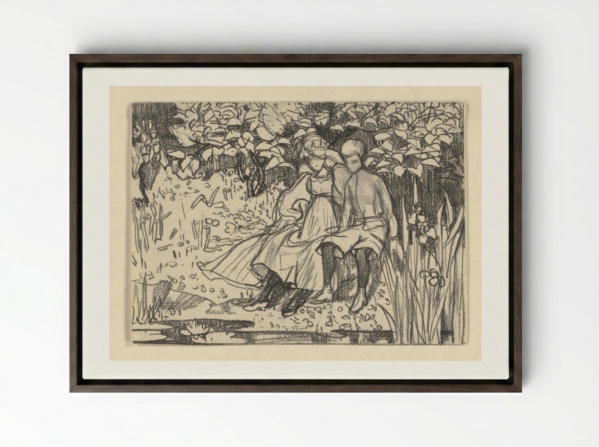 Johannes en Windekind - Edzard Koning - Framed Canvas Dark Wood