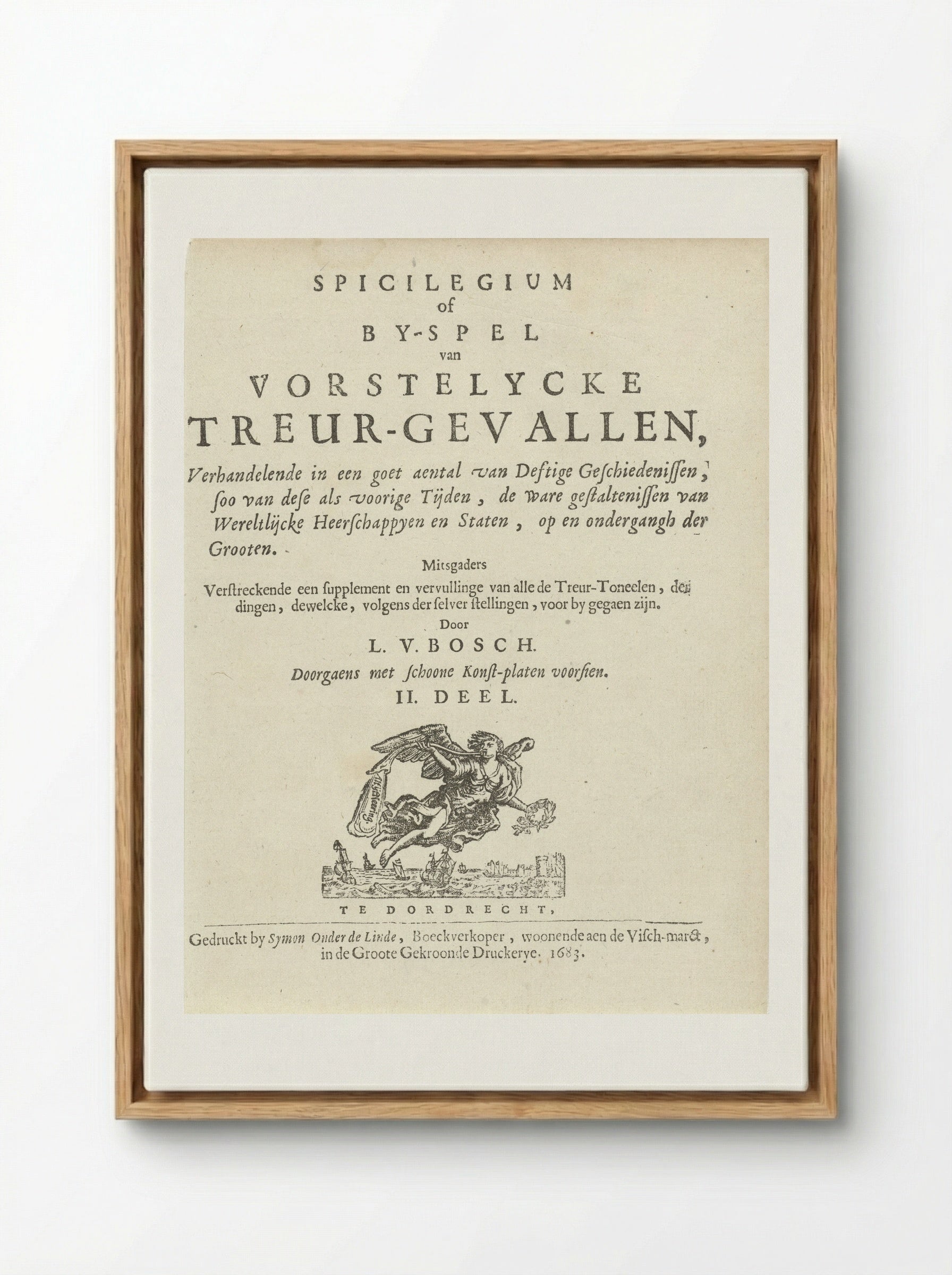 Title Page for Spicilegium - Arnold Houbraken - Framed Canvas Wood