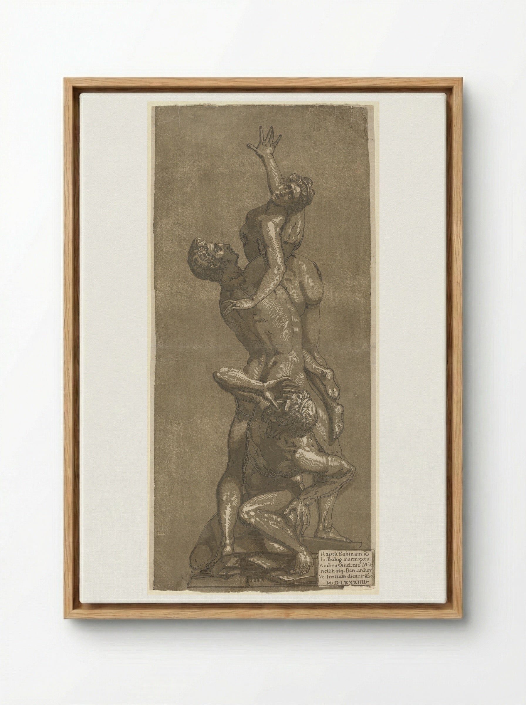 Rape of a Sabine - Andrea Andreani - Framed Canvas Wood