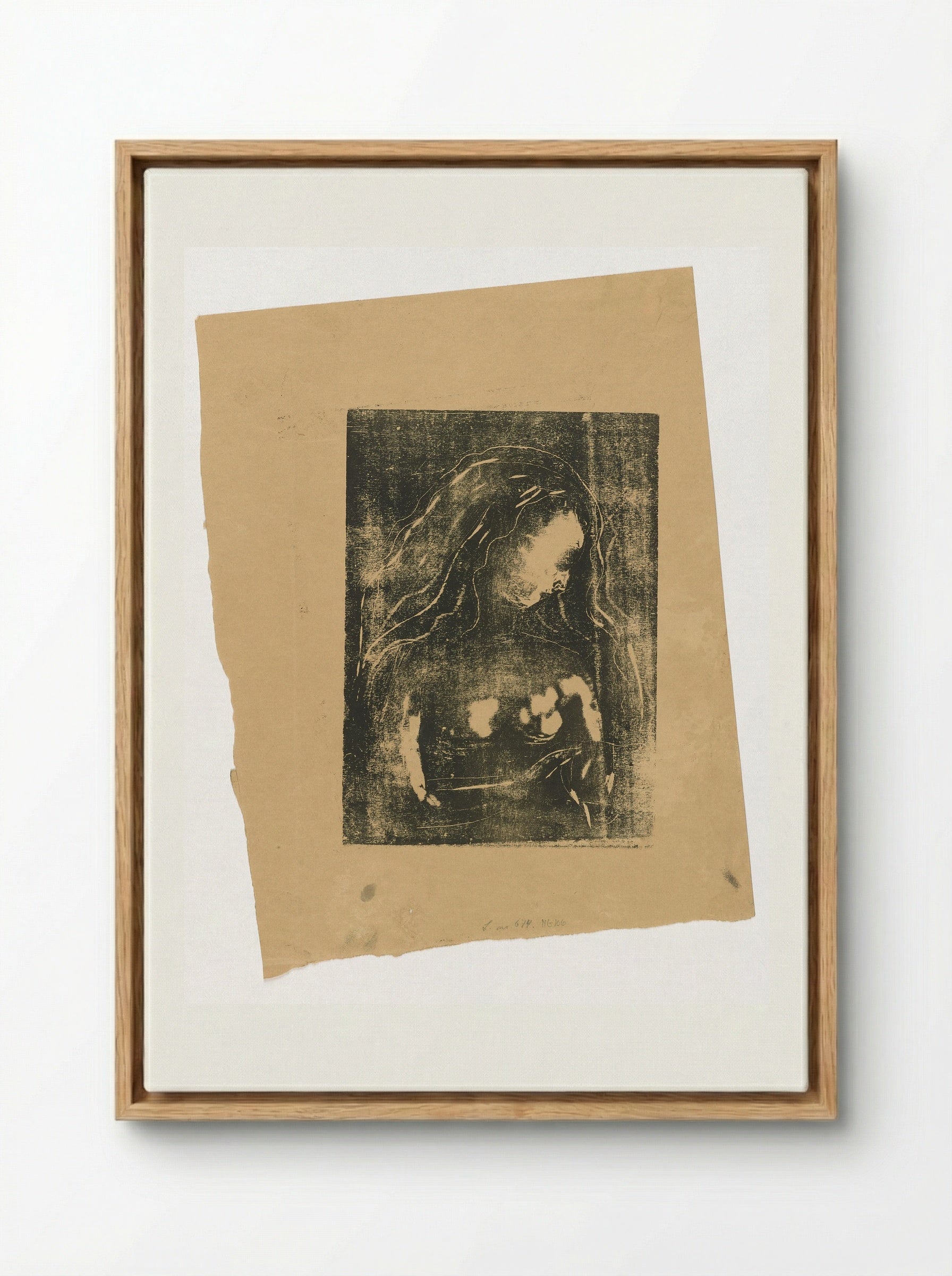 The Woman and the Heart - Edvard Munch - Framed Canvas Wood