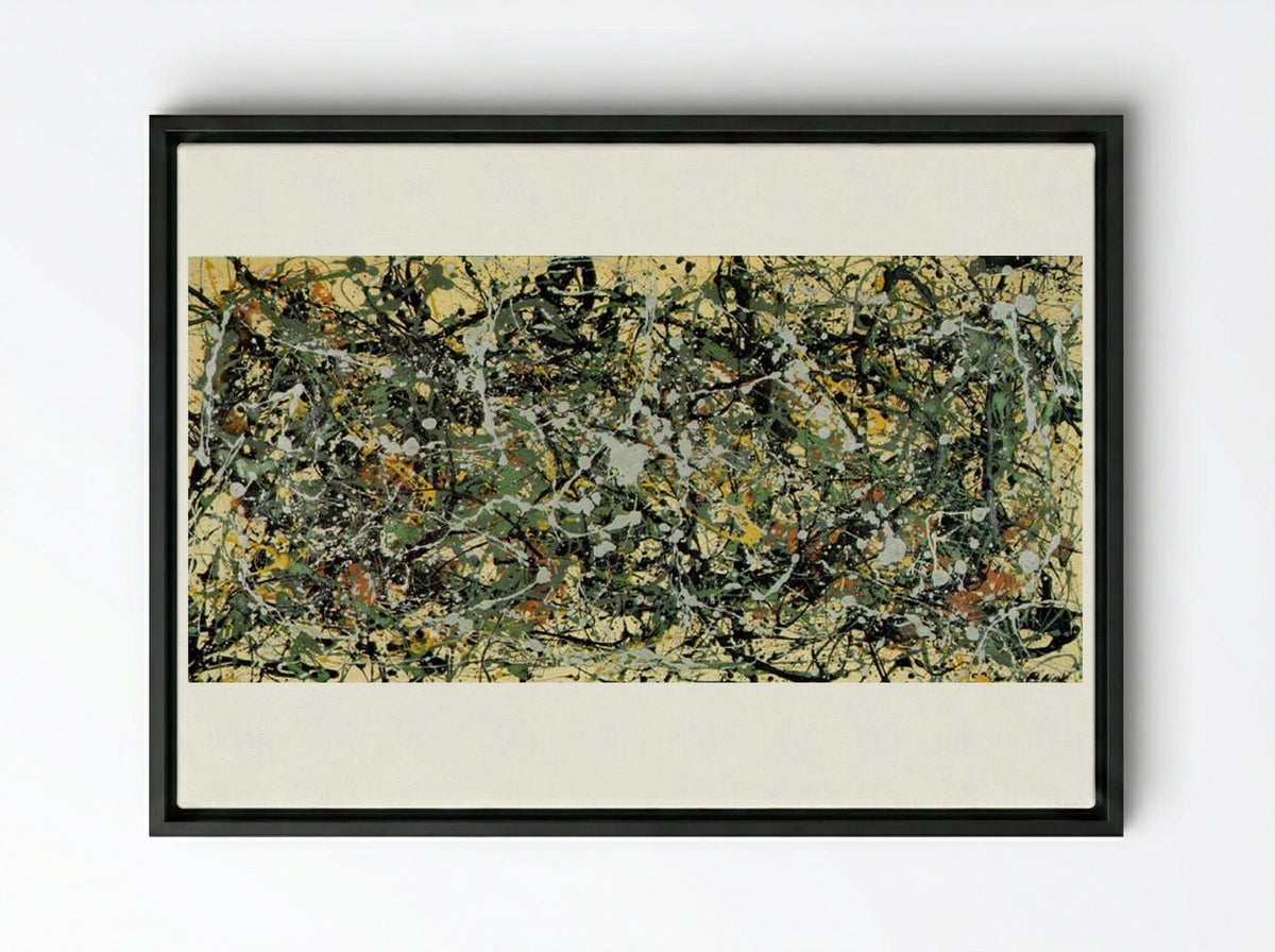Number 8 - Jackson Pollock - Framed Canvas Black