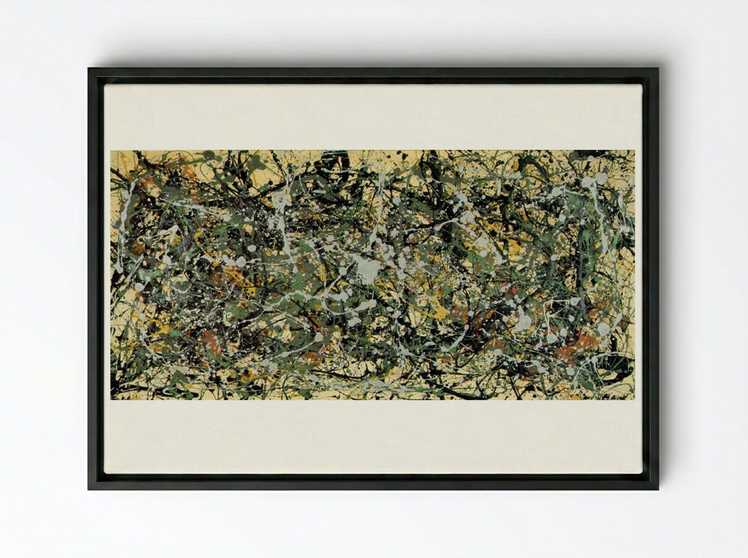 Number 8 - Jackson Pollock - Framed Canvas Black