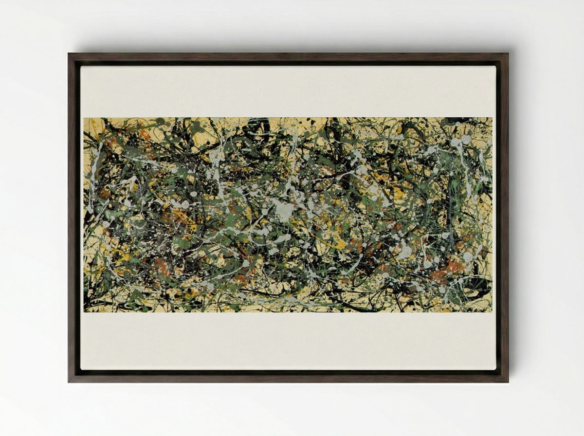 Number 8 - Jackson Pollock - Framed Canvas Dark Wood
