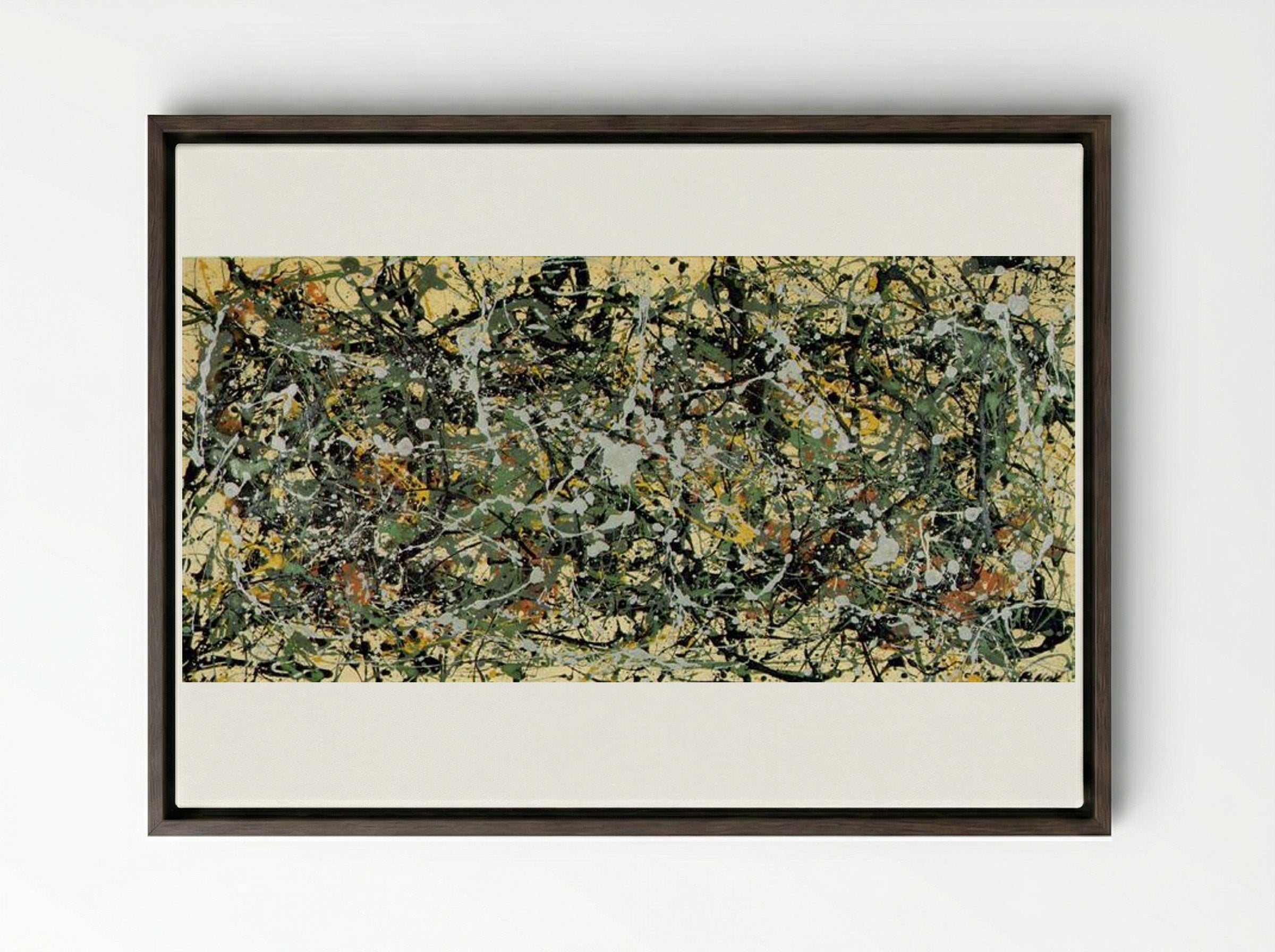 Number 8 - Jackson Pollock - Framed Canvas Dark Wood