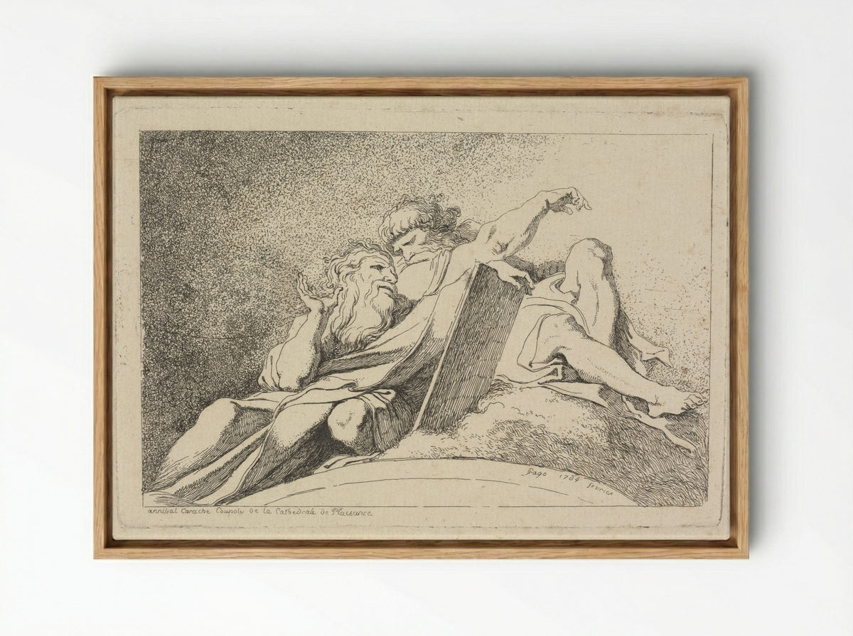 The Two Prophets - Jean-Honoré Fragonard - Framed Canvas Wood