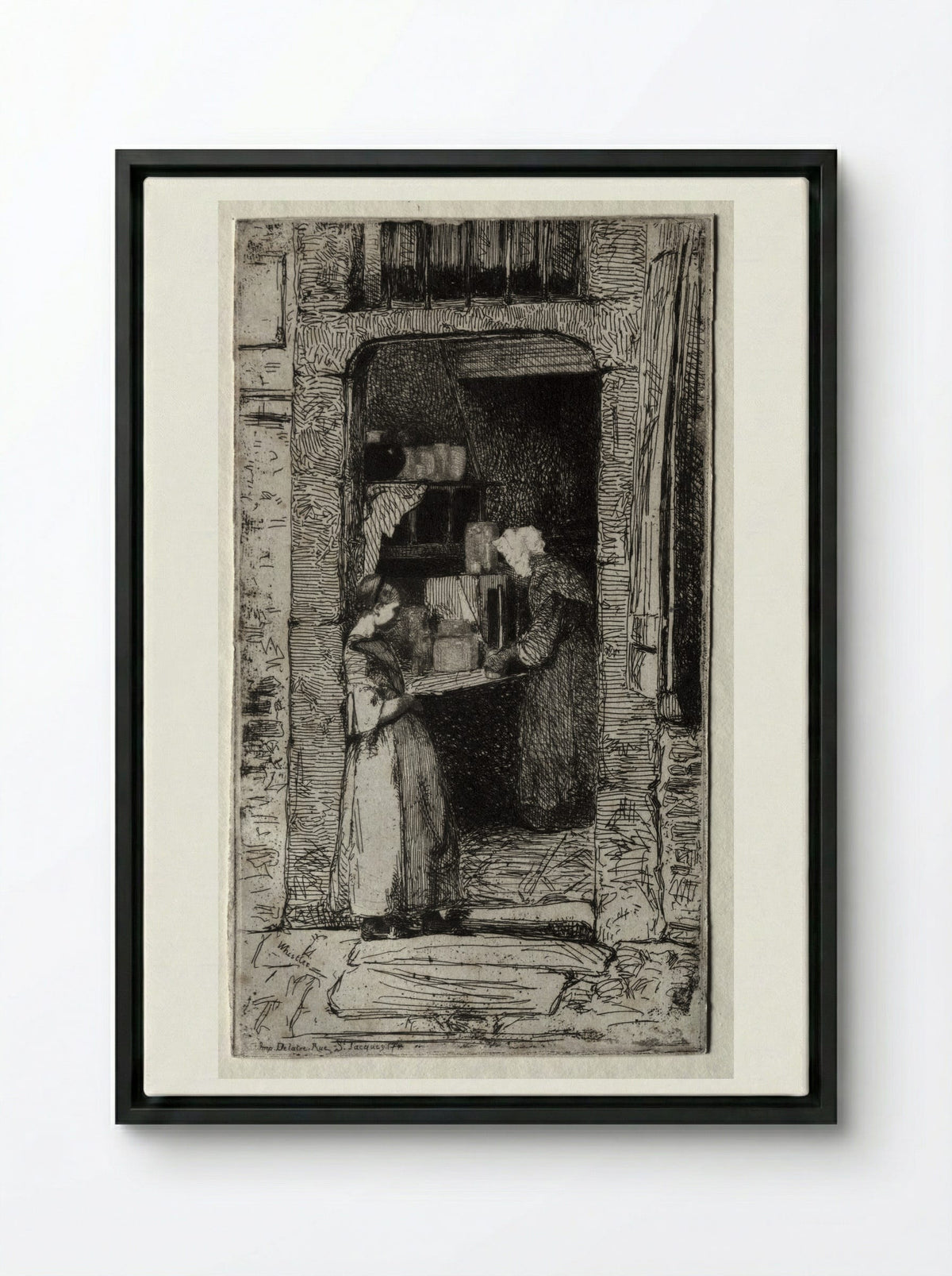La Marchande de Moutarde - James McNeill Whistler - Framed Canvas Black