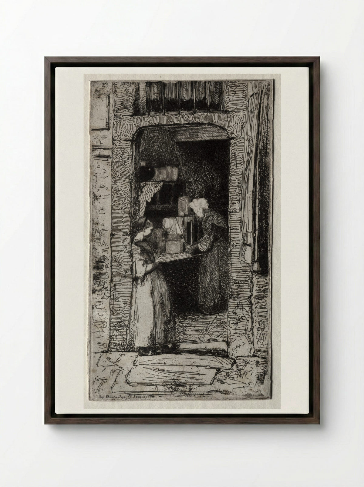 La Marchande de Moutarde - James McNeill Whistler - Framed Canvas Dark Wood