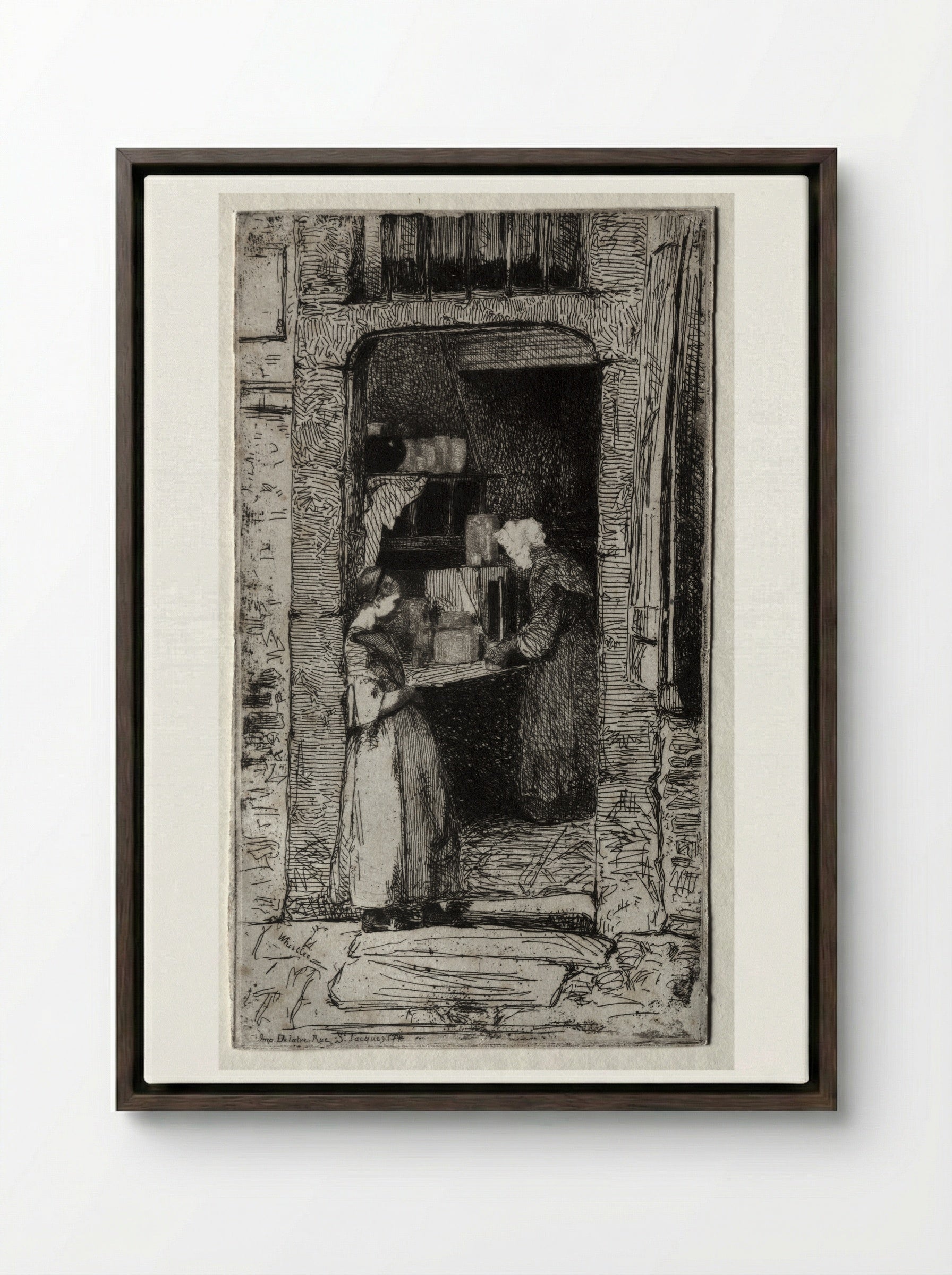 La Marchande de Moutarde - James McNeill Whistler - Framed Canvas Dark Wood
