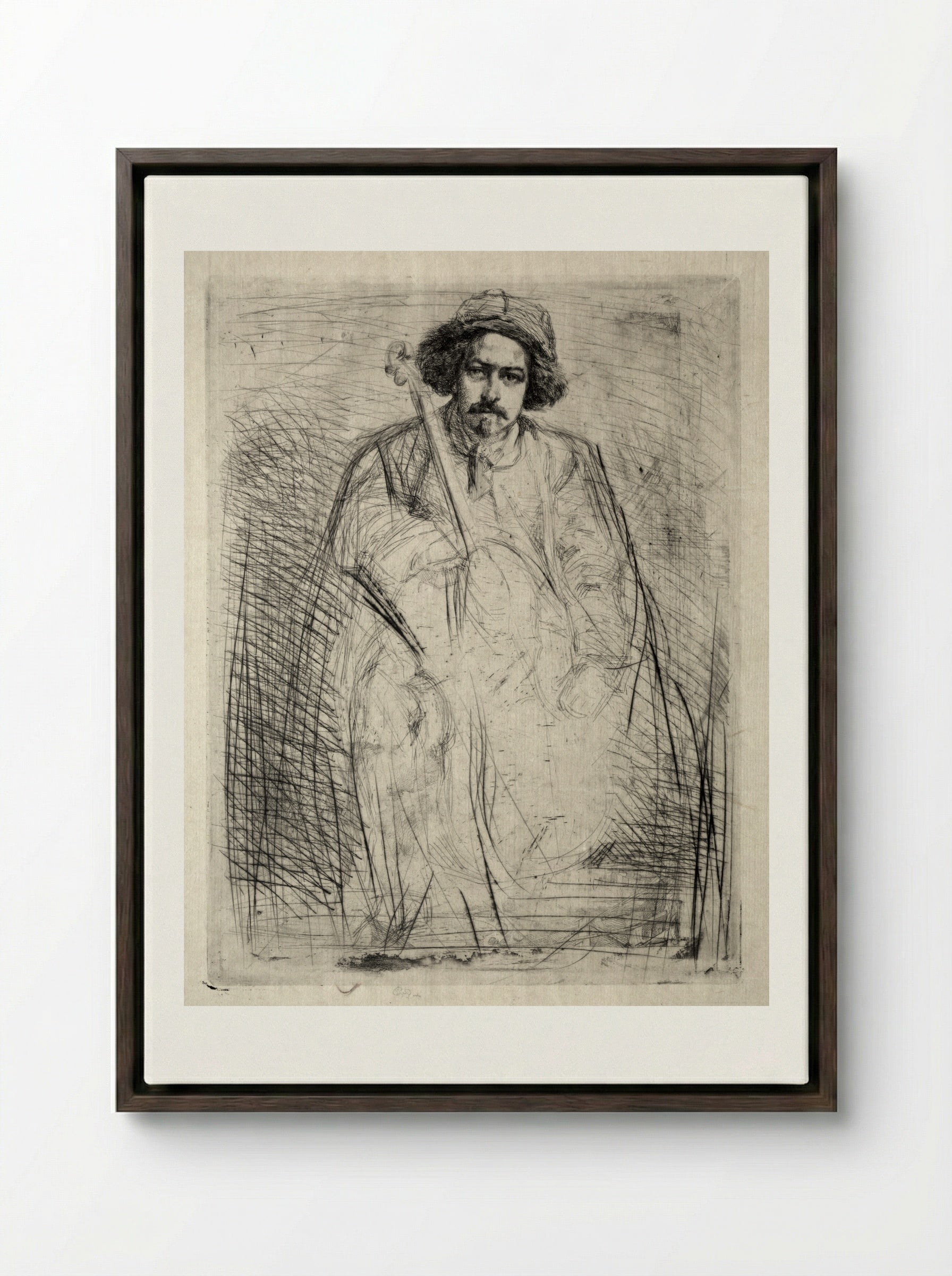 Becquet - James McNeill Whistler - Framed Canvas Dark Wood