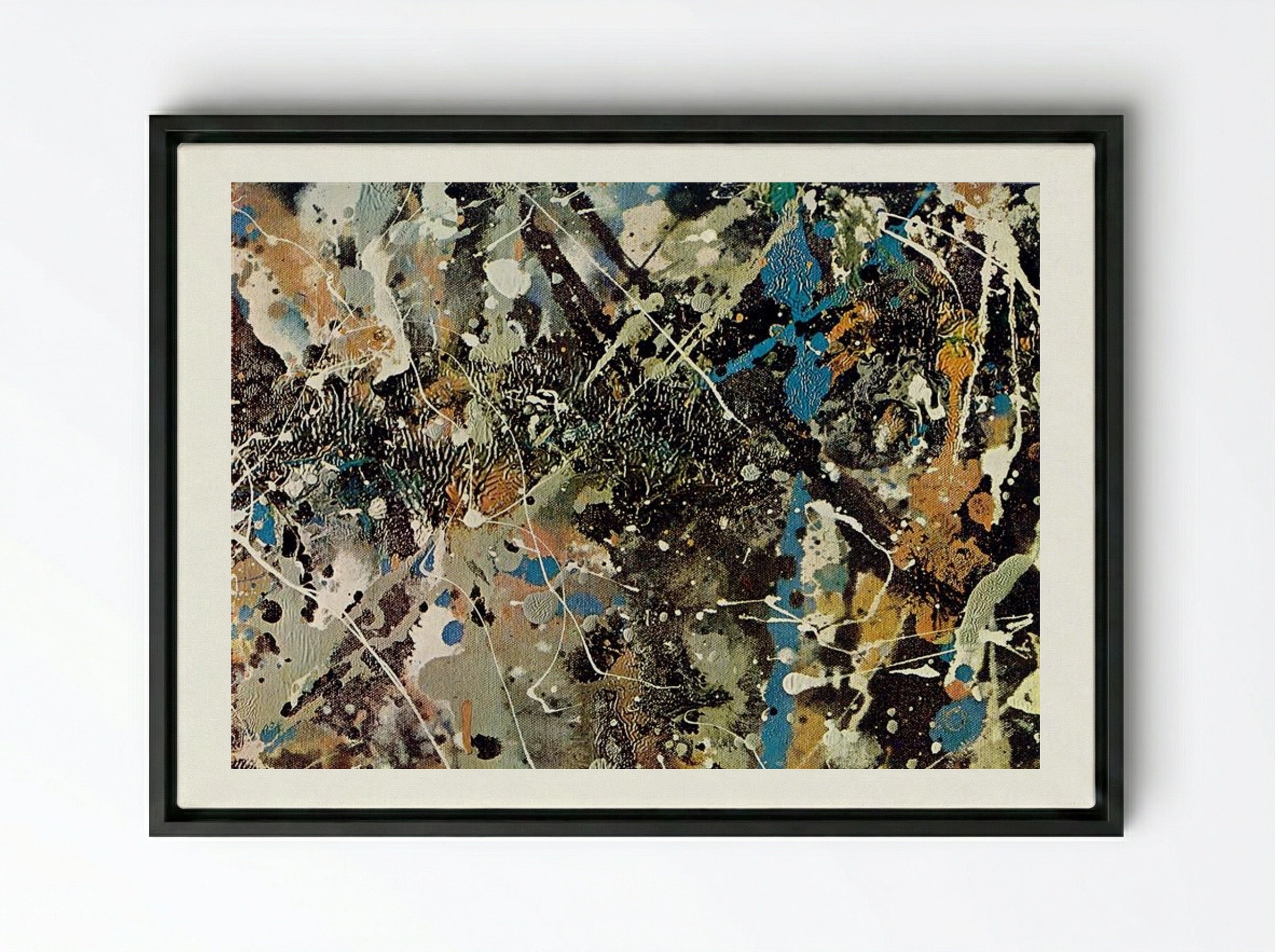 Number 1 (Lavender Mist) - Jackson Pollock - Framed Canvas Black