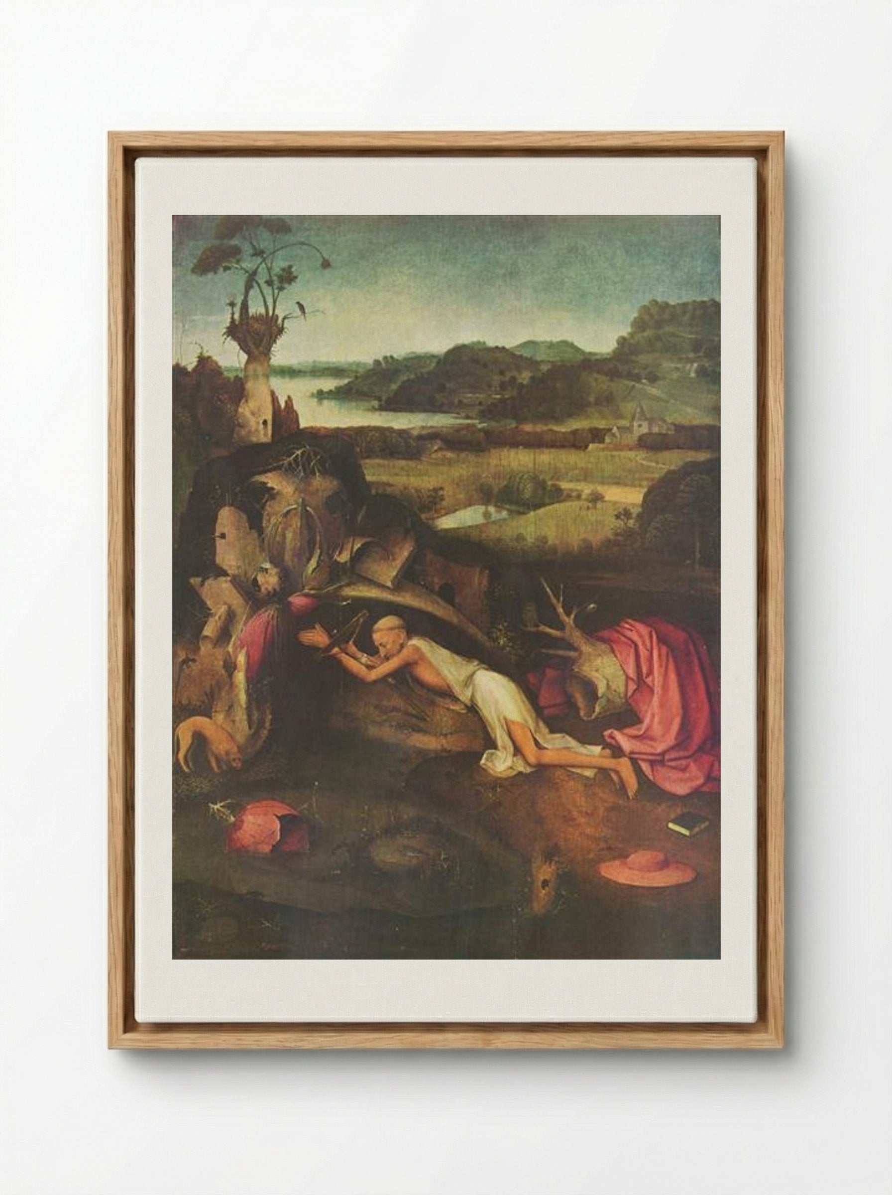 St. Jerome at Prayer - Hieronymus Bosch - Framed Canvas Wood