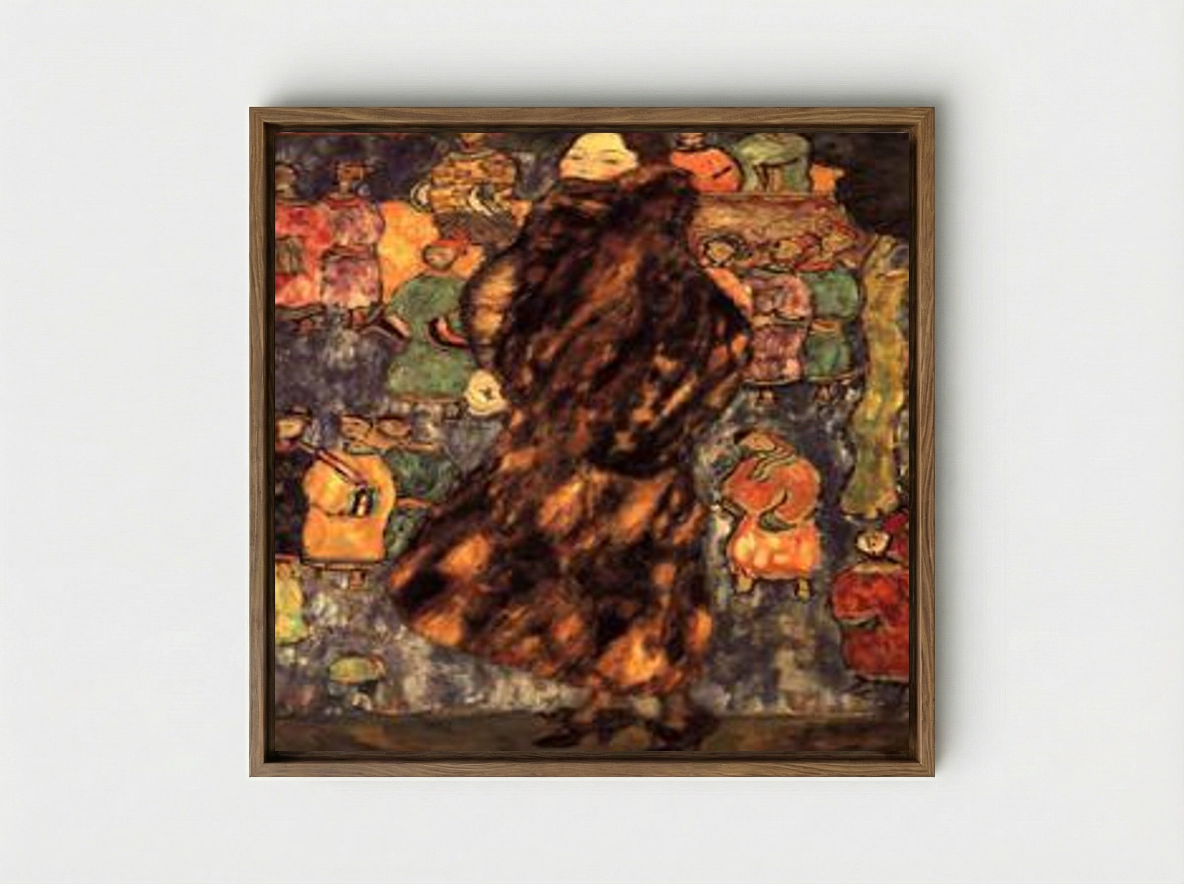 Lady with Fur Collar - Gustav Klimt - Framed Canvas Wood