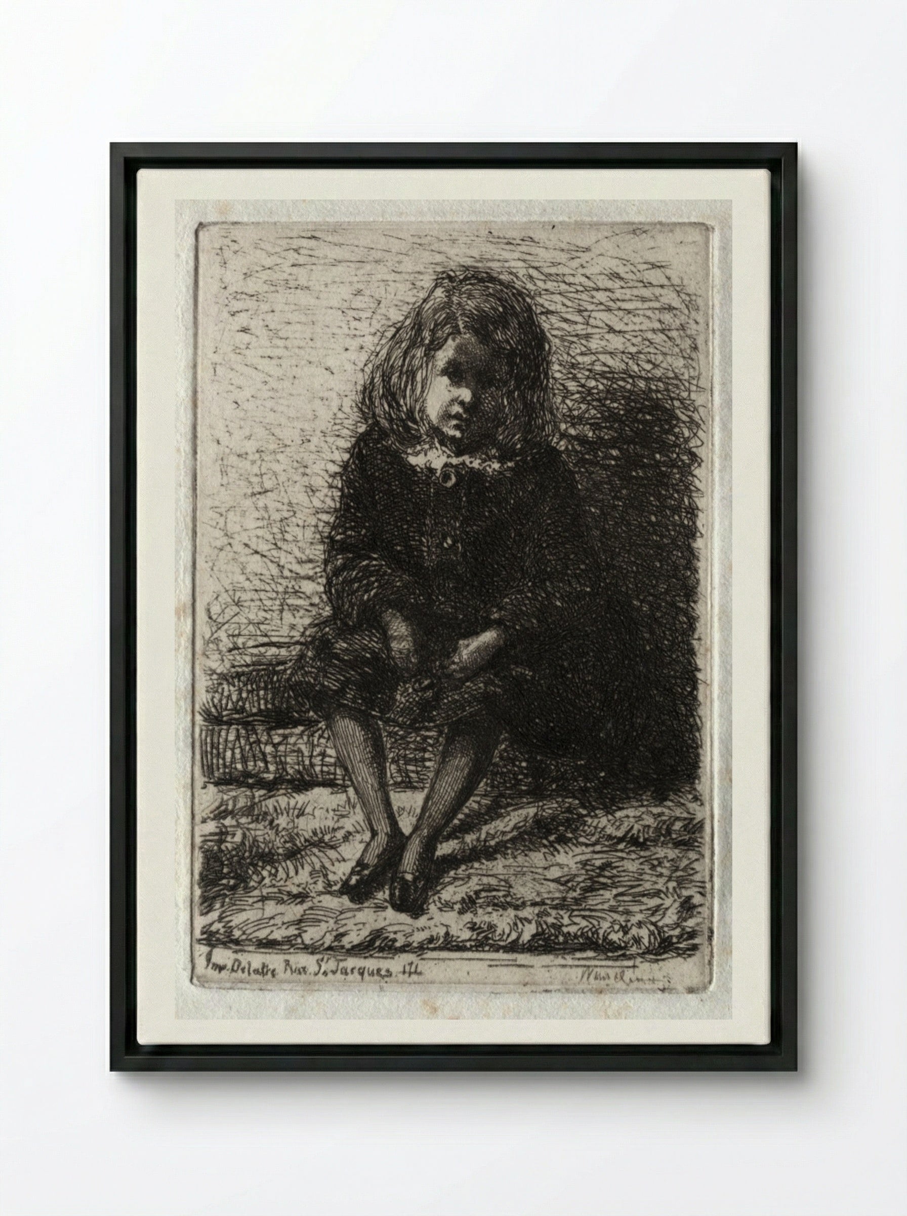 Little Arthur - James McNeill Whistler - Framed Canvas Black