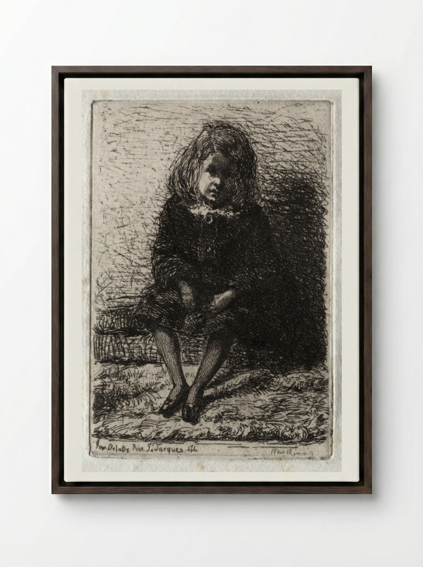 Little Arthur - James McNeill Whistler - Framed Canvas Dark Wood