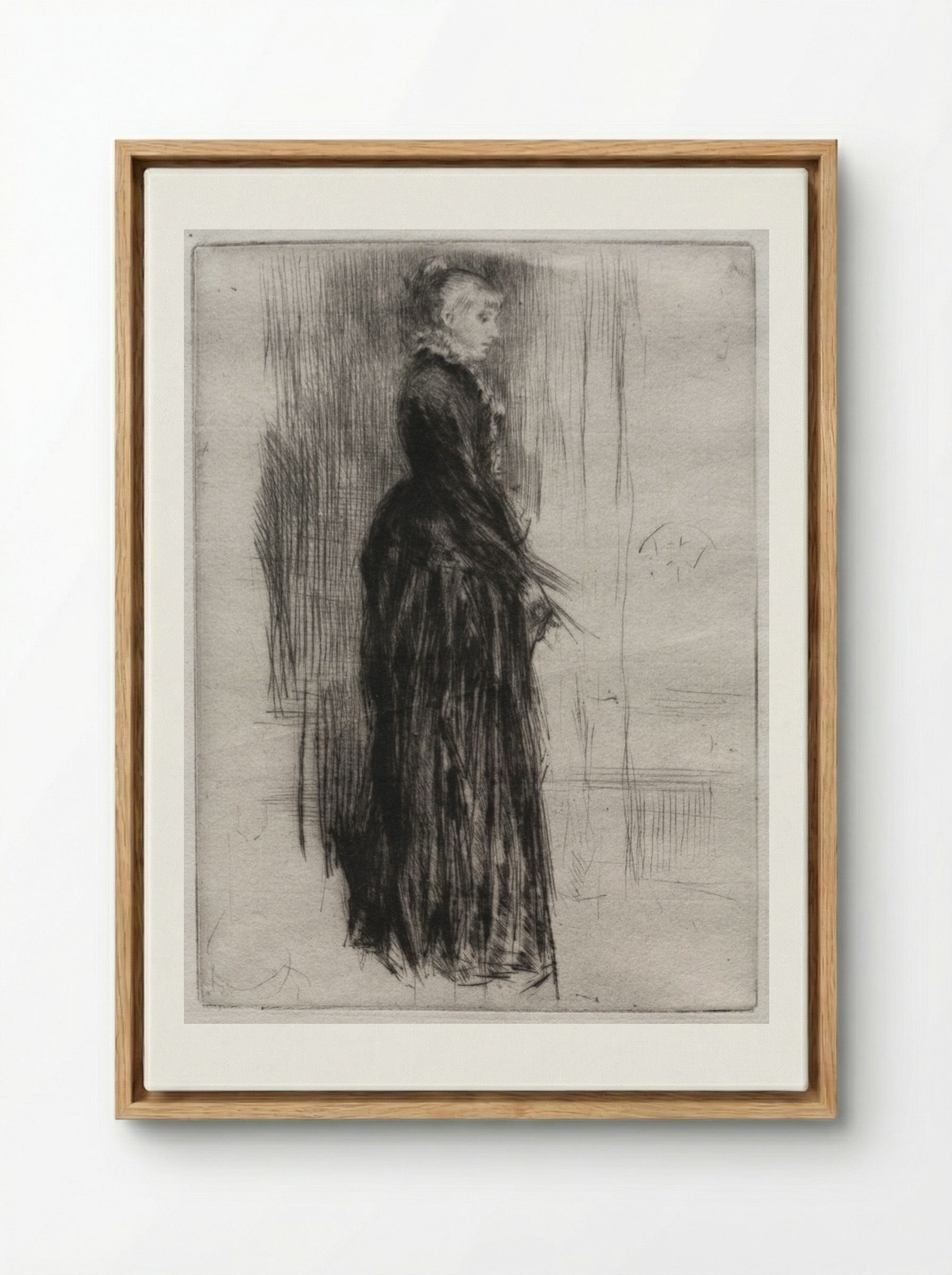 Little Velvet Dress - James McNeill Whistler - Framed Canvas Wood