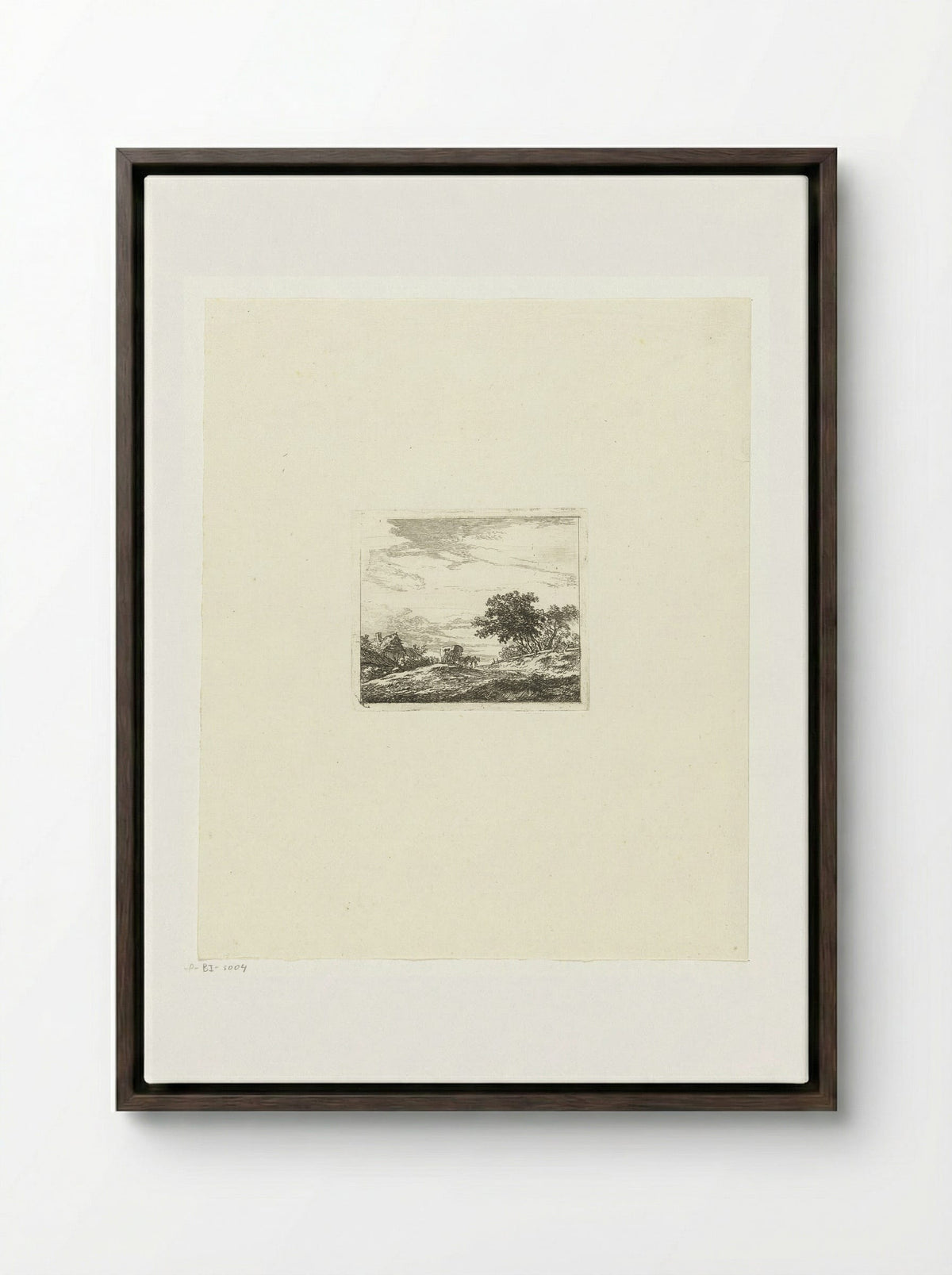 Landschap met koets - Hermanus van Brussel - Framed Canvas Dark Wood