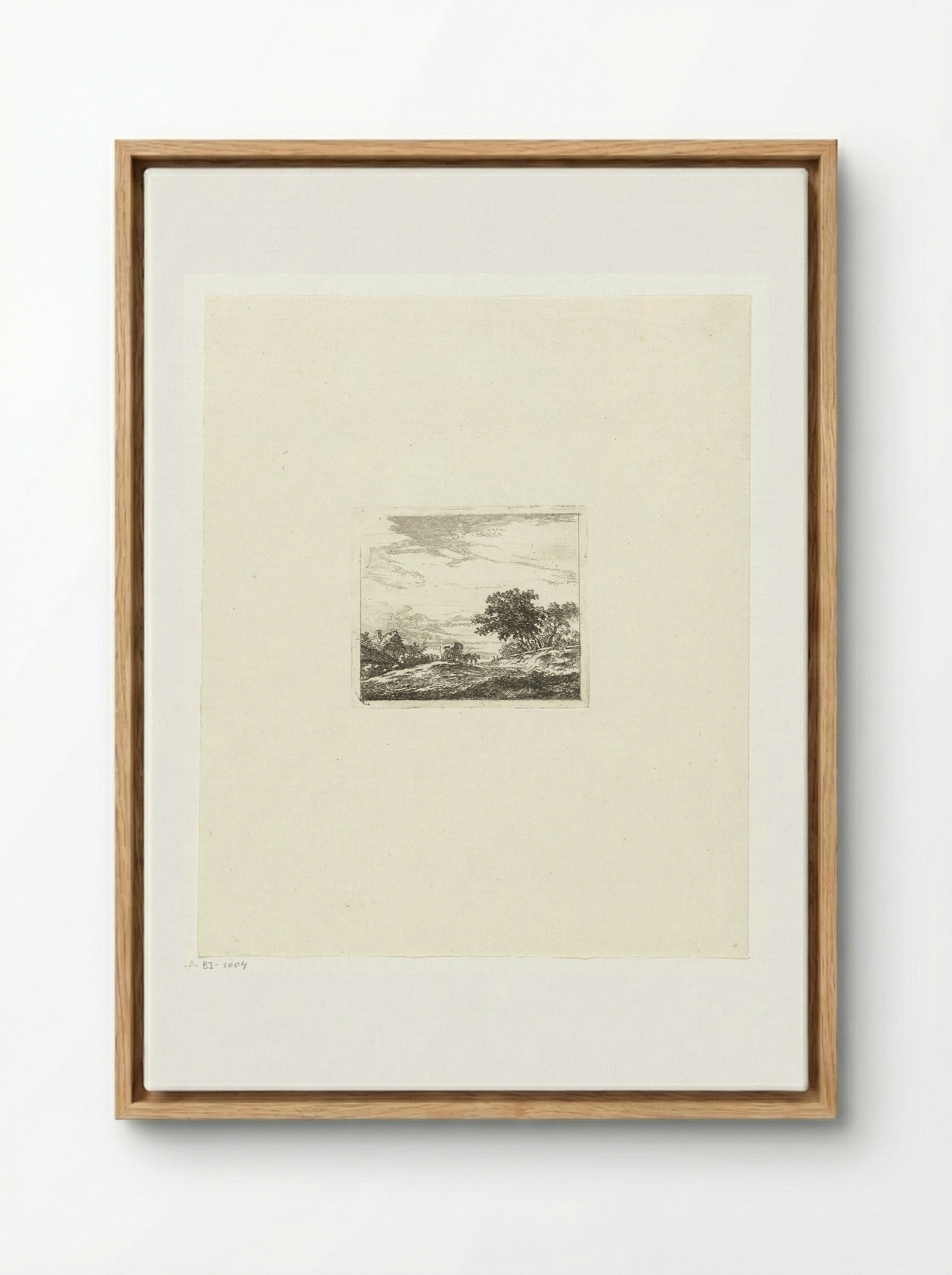 Landschap met koets - Hermanus van Brussel - Framed Canvas Wood