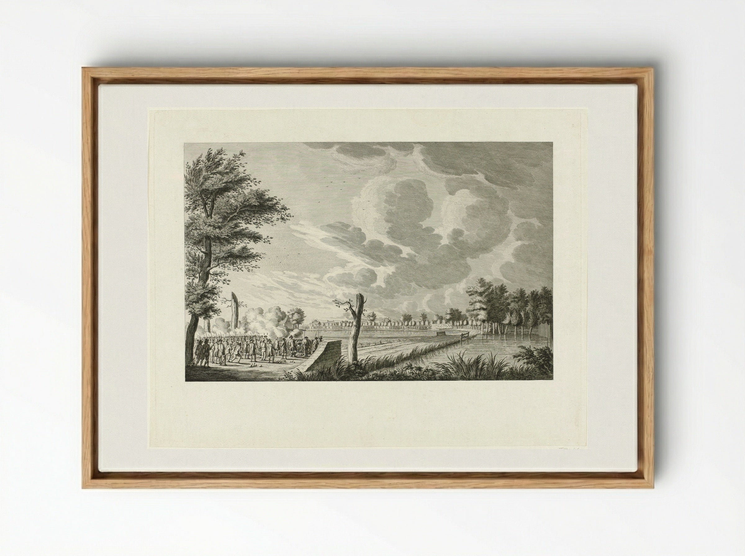 Aanval bij Ouderkerk aan de Amstel - Cornelis Brouwer - Framed Canvas Wood