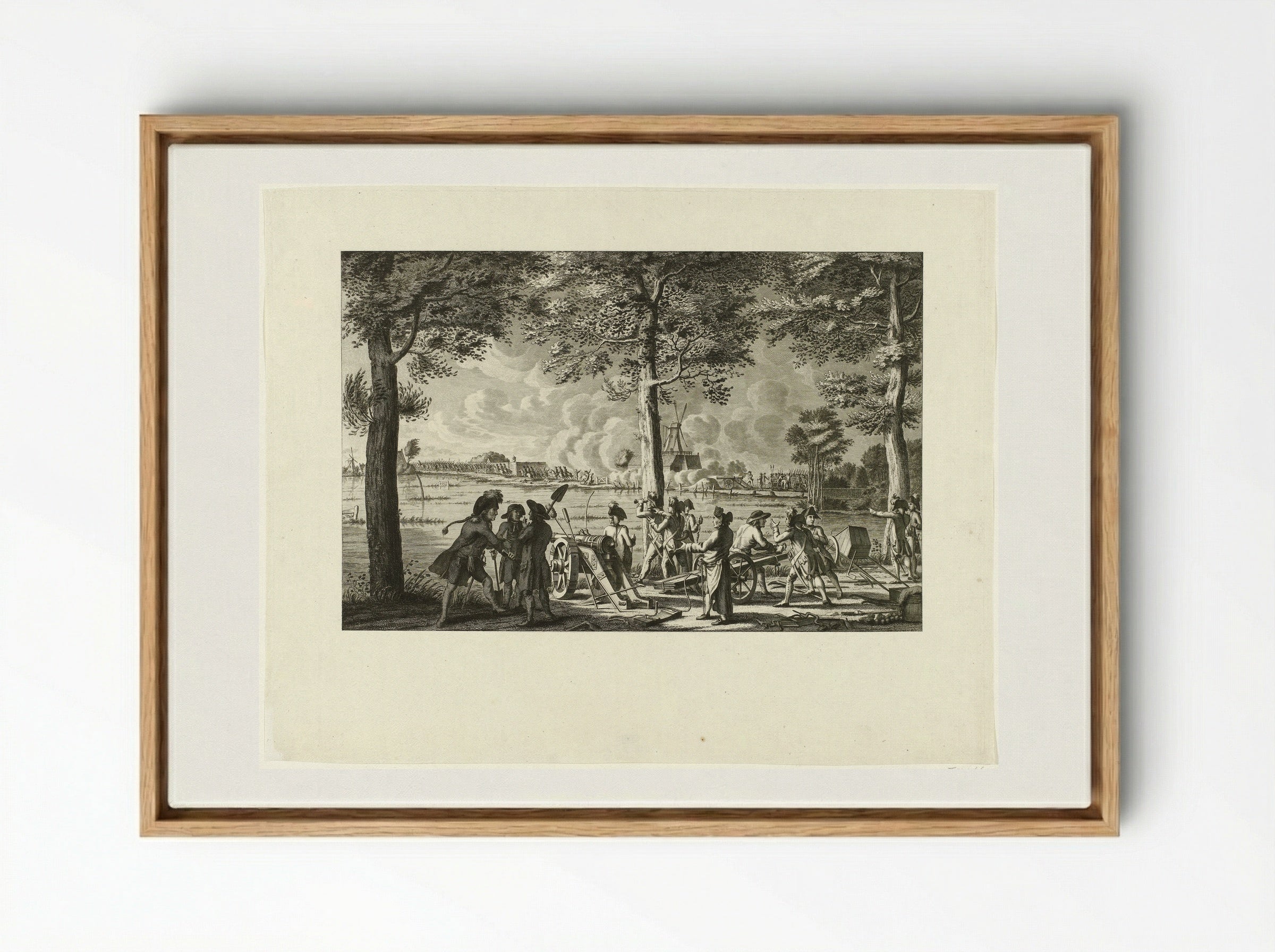 Aanval op de stad Weesp, 30 september 1787 - Cornelis Brouwer - Framed Canvas Wood