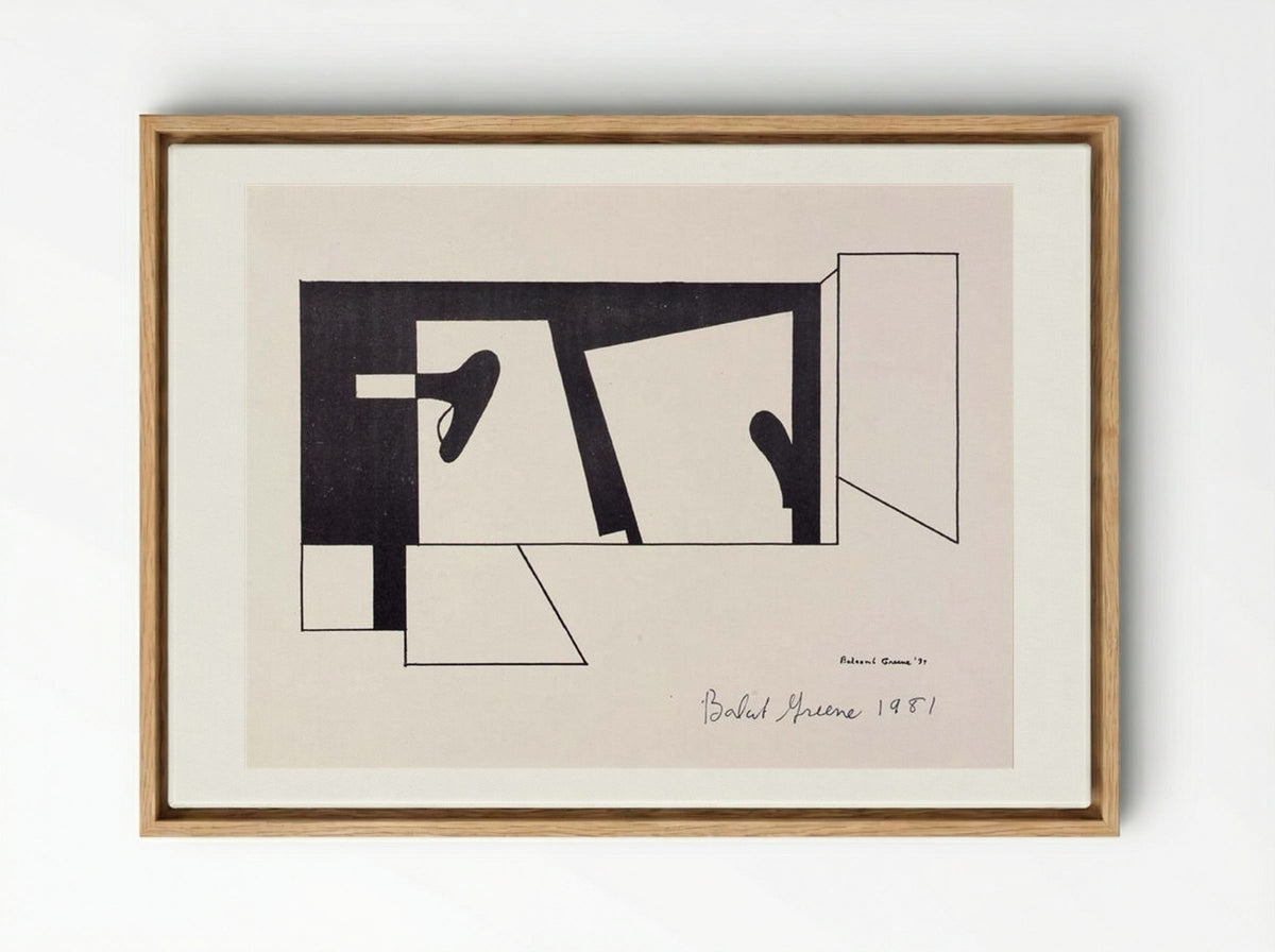 Untitled (from the American Abstract Artists portfolio) - Balcomb Greene - Framed Canvas Wood
