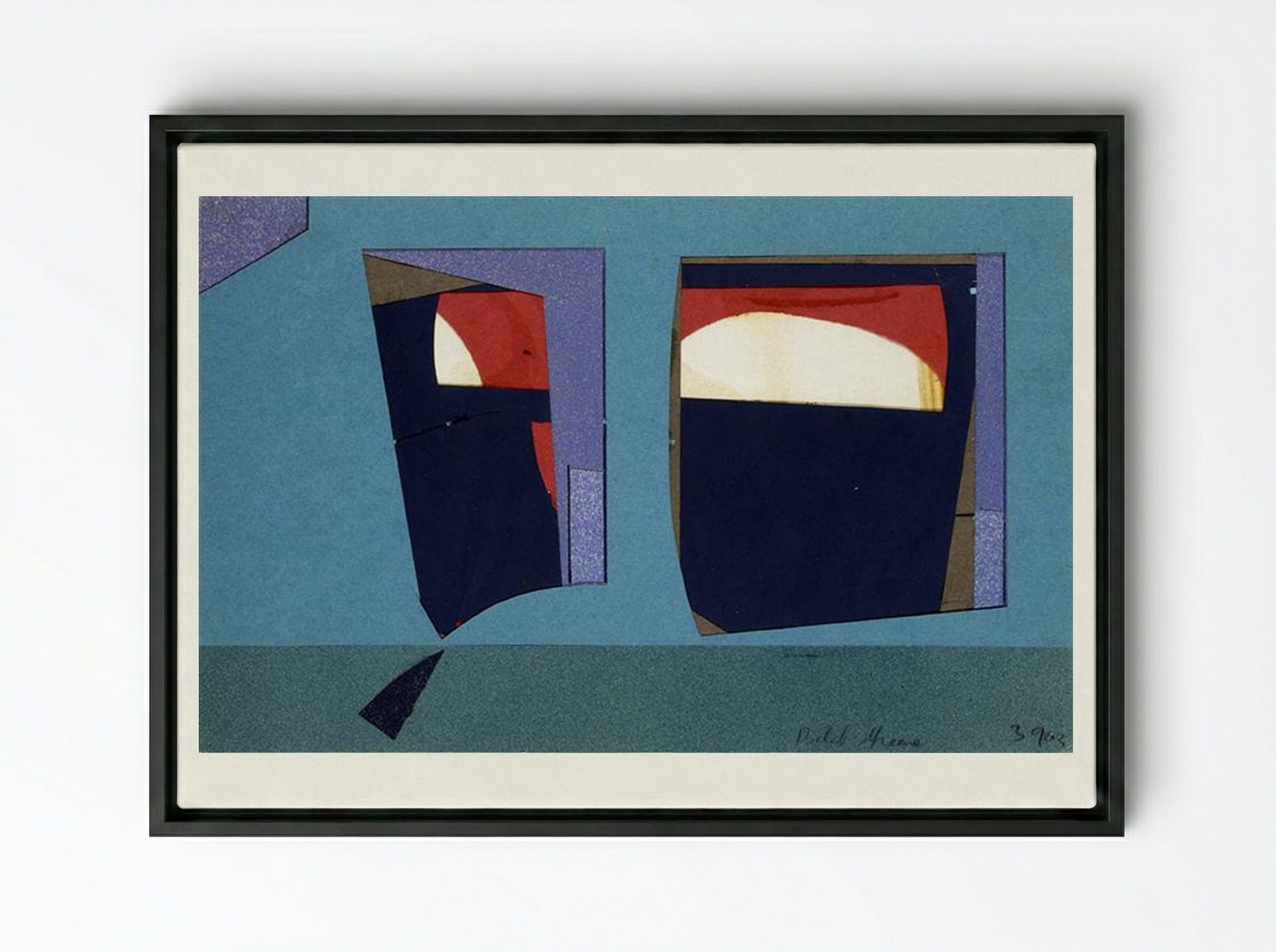 Untitled (39-03) - Balcomb Greene - Framed Canvas Black
