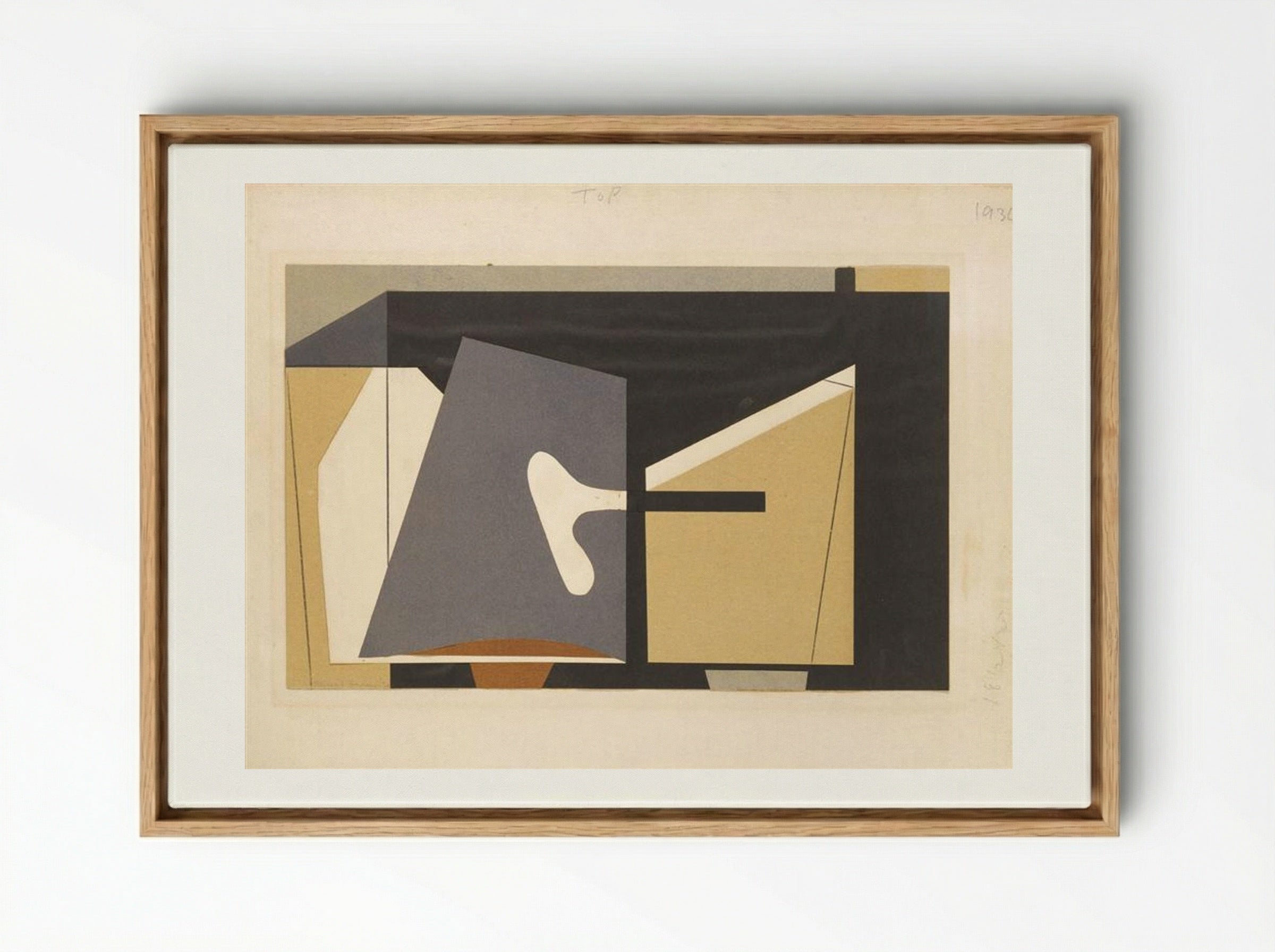 Untitled (Geometric Composition, 1936) - Balcomb Greene - Framed Canvas Wood