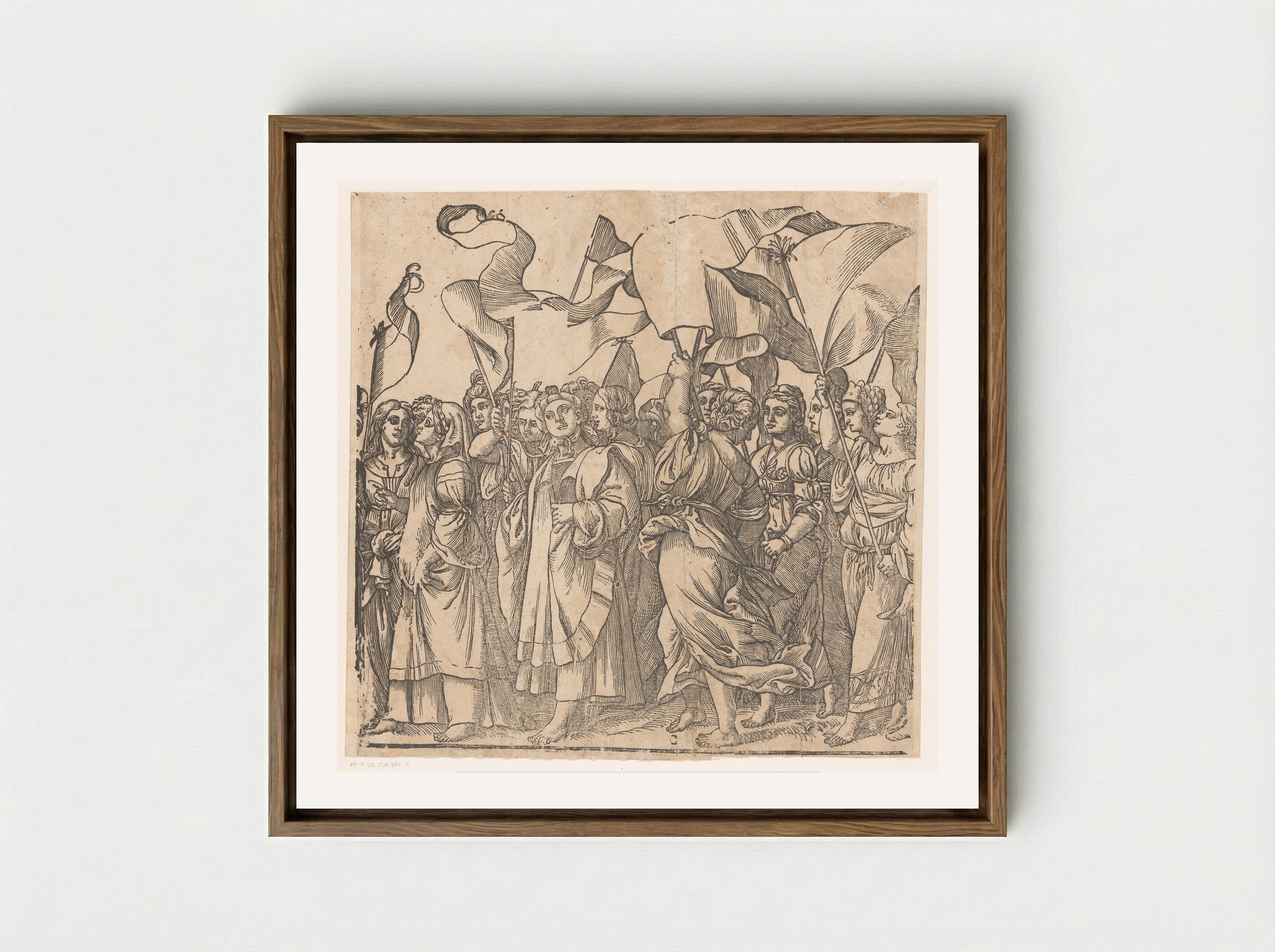 Triomf van Christus (derde deel) - Andrea Andreani - Framed Canvas Wood