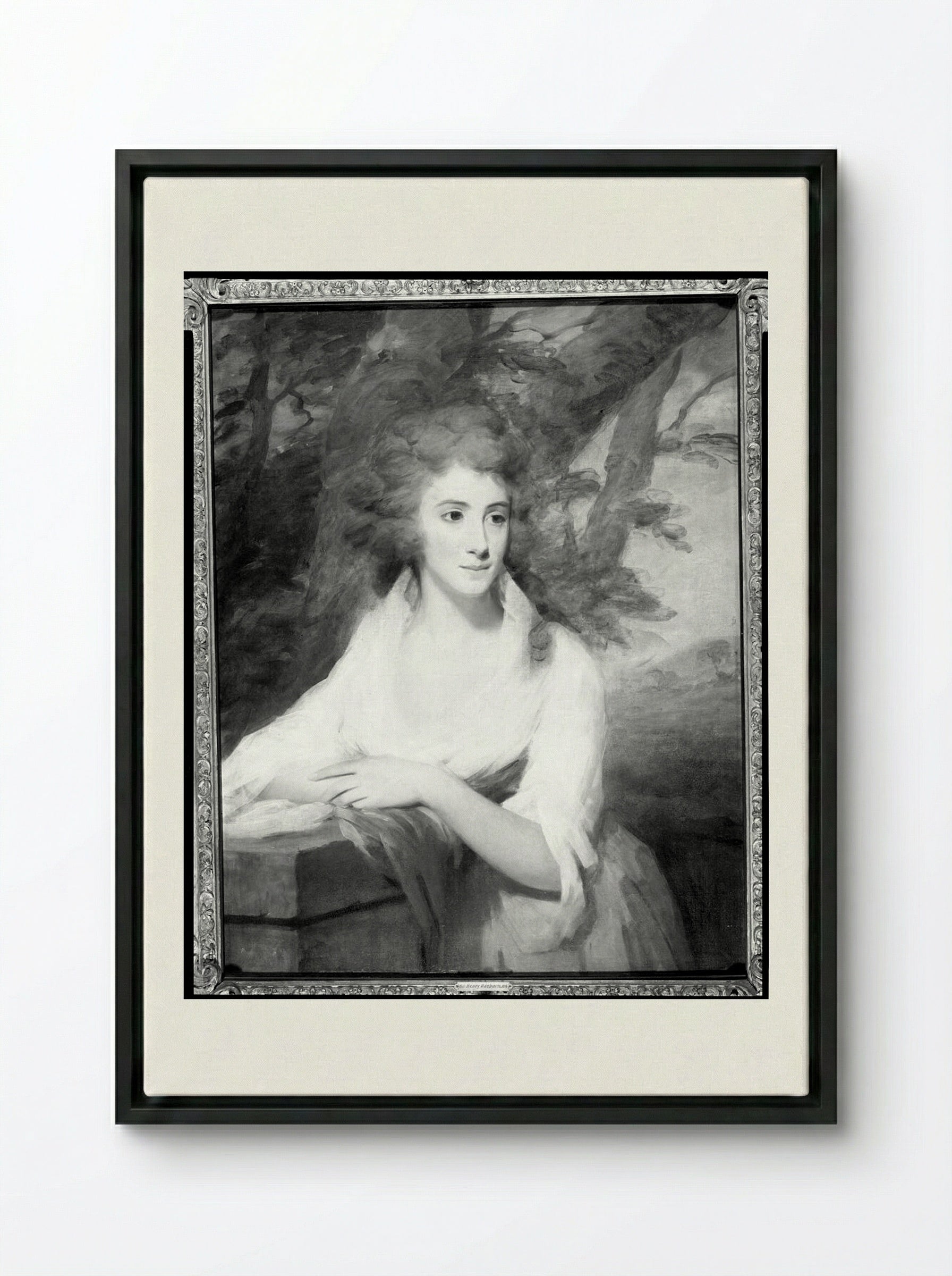 Mary Ann Leslie Rutherford (Mrs. John Rutherford of Edgeston) - Henry Raeburn - Framed Canvas Black