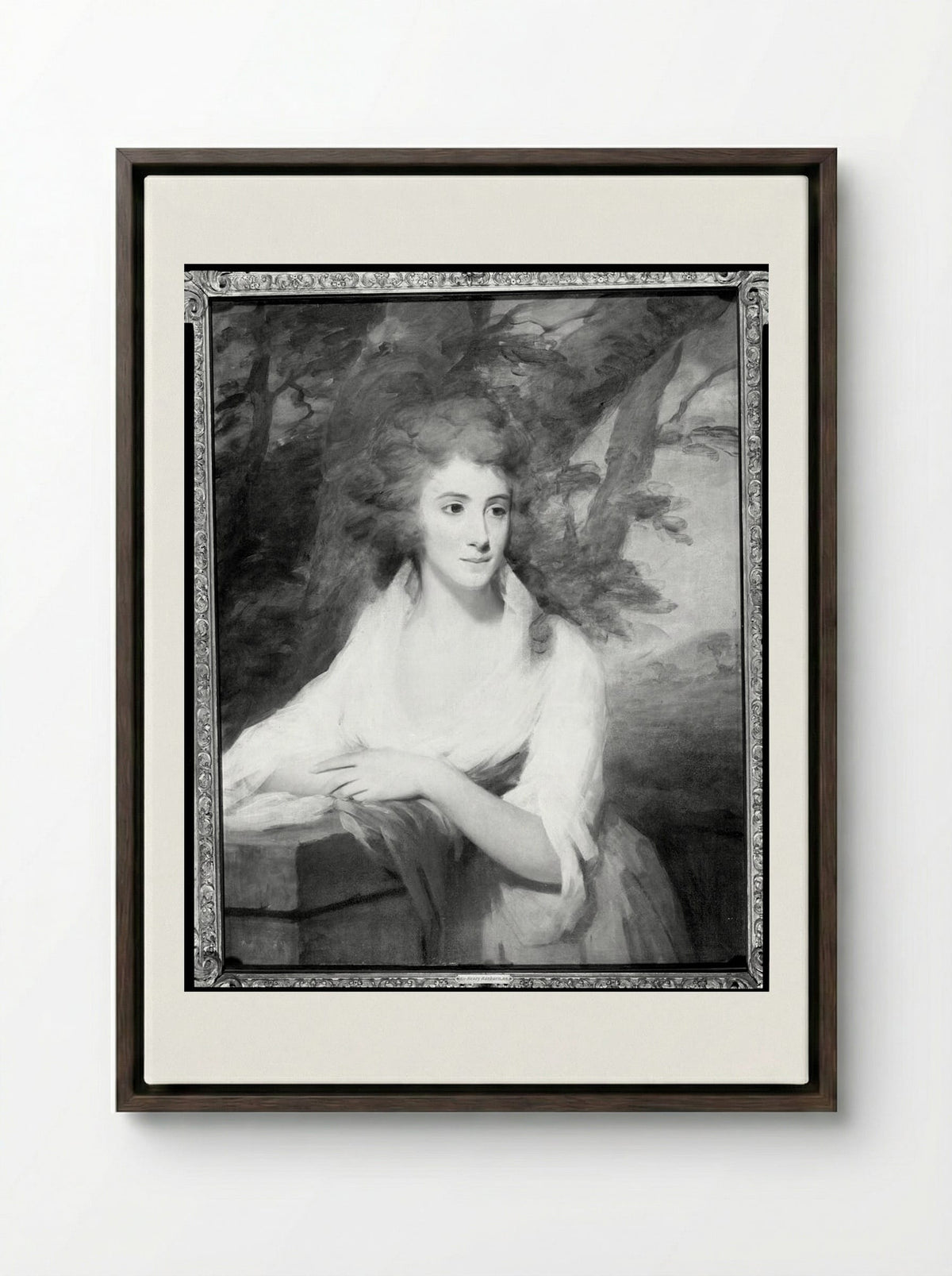 Mary Ann Leslie Rutherford (Mrs. John Rutherford of Edgeston) - Henry Raeburn - Framed Canvas Dark Wood