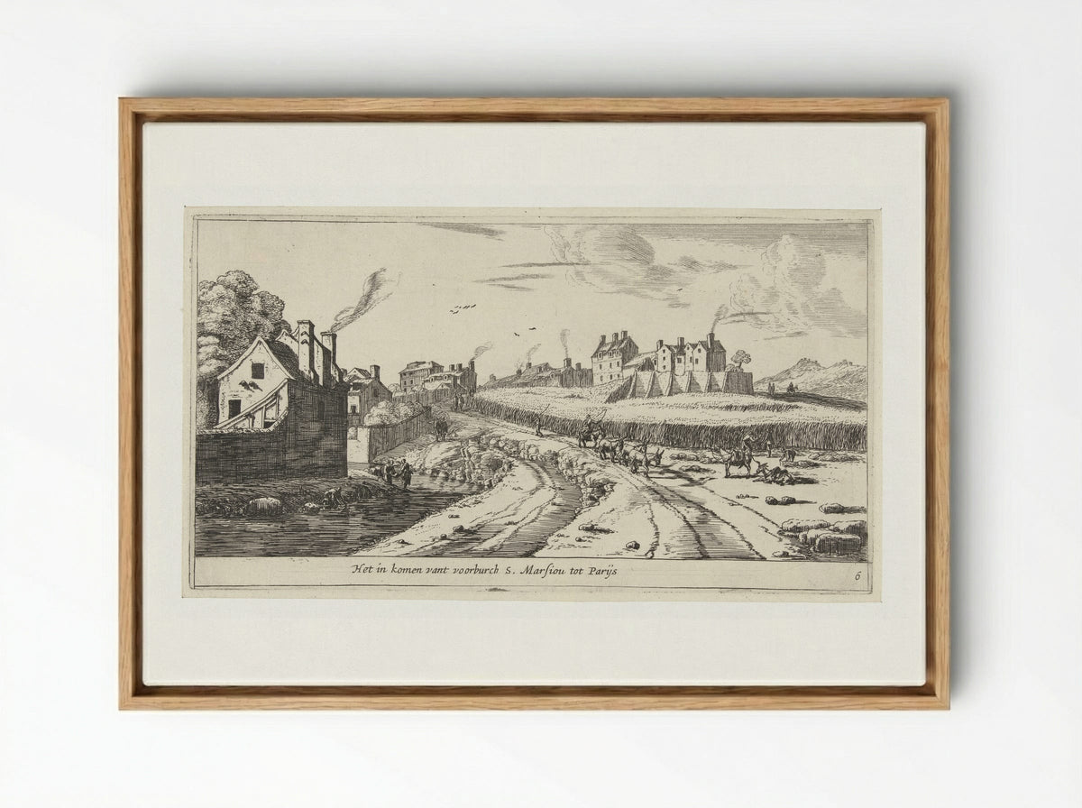 Het in komen vant voorburch S. Marsiou tot Parijs - Reinier Nooms - Framed Canvas Wood
