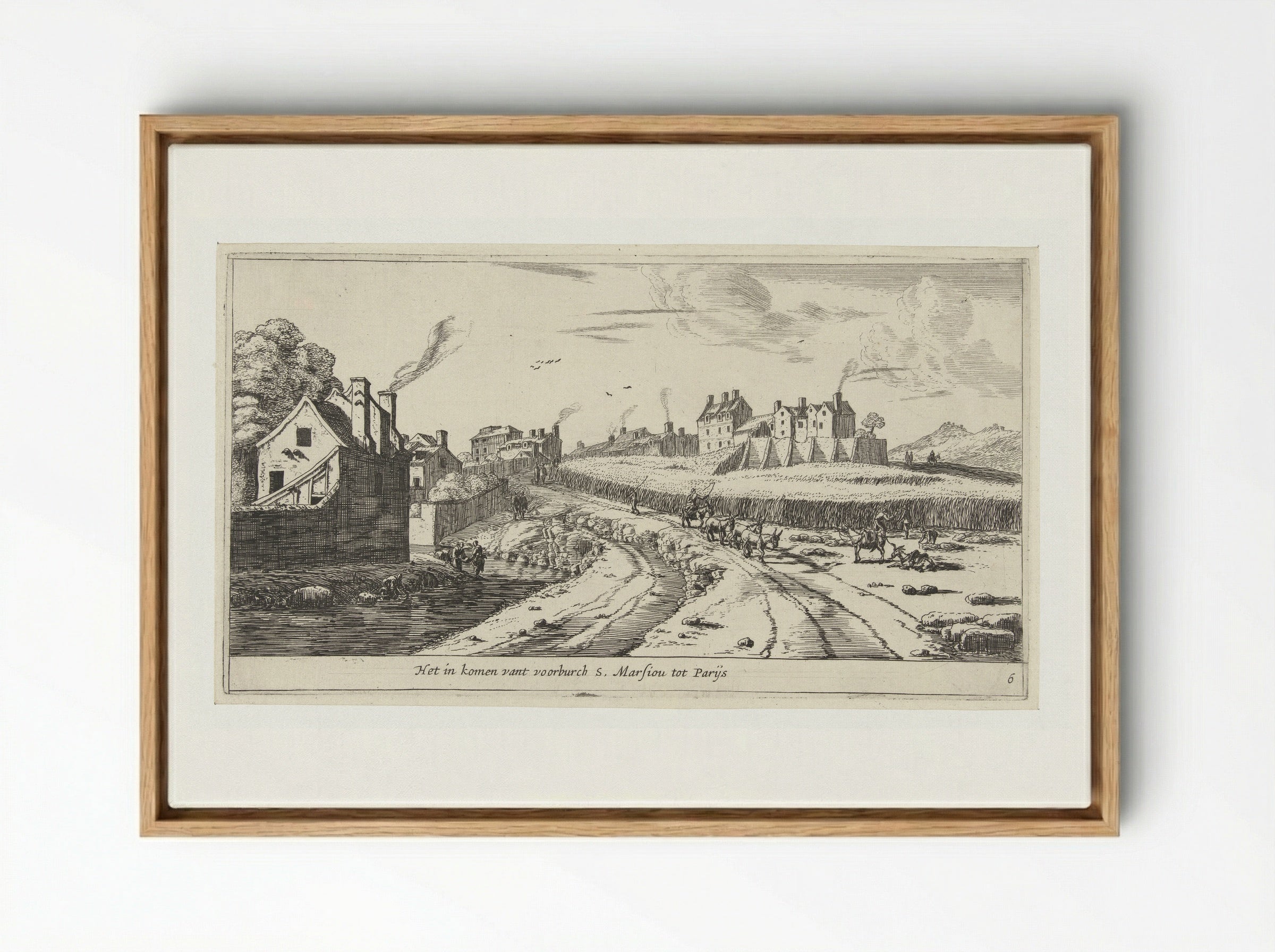 Het in komen vant voorburch S. Marsiou tot Parijs - Reinier Nooms - Framed Canvas Wood