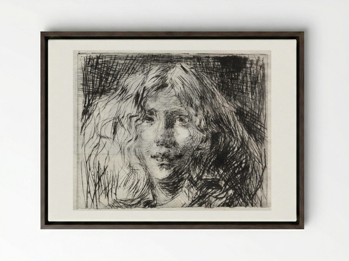La Belle Irlandaise - James McNeill Whistler - Framed Canvas Dark Wood