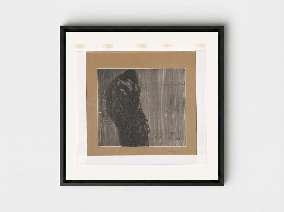 The Kiss III - Edvard Munch - Framed Canvas Black