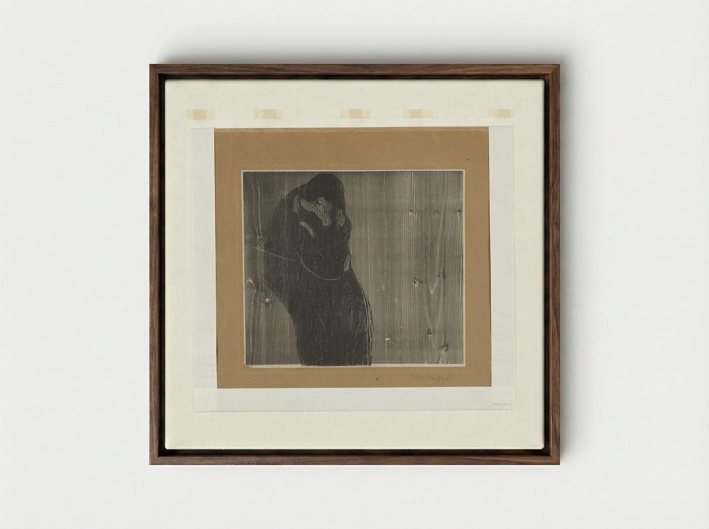 The Kiss III - Edvard Munch - Framed Canvas Dark Wood