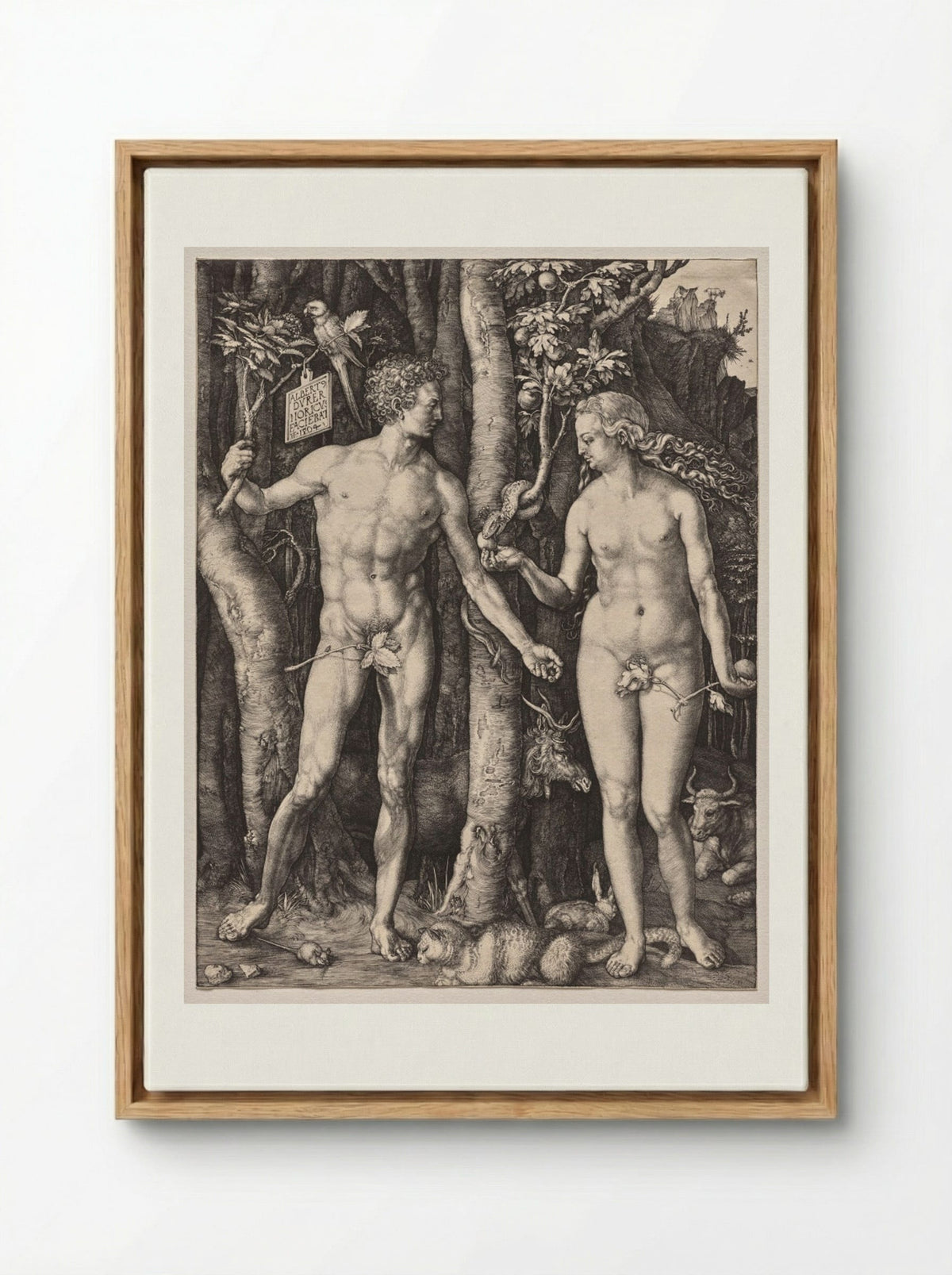 Adam and Eve - Albrecht Dürer - Framed Canvas Wood