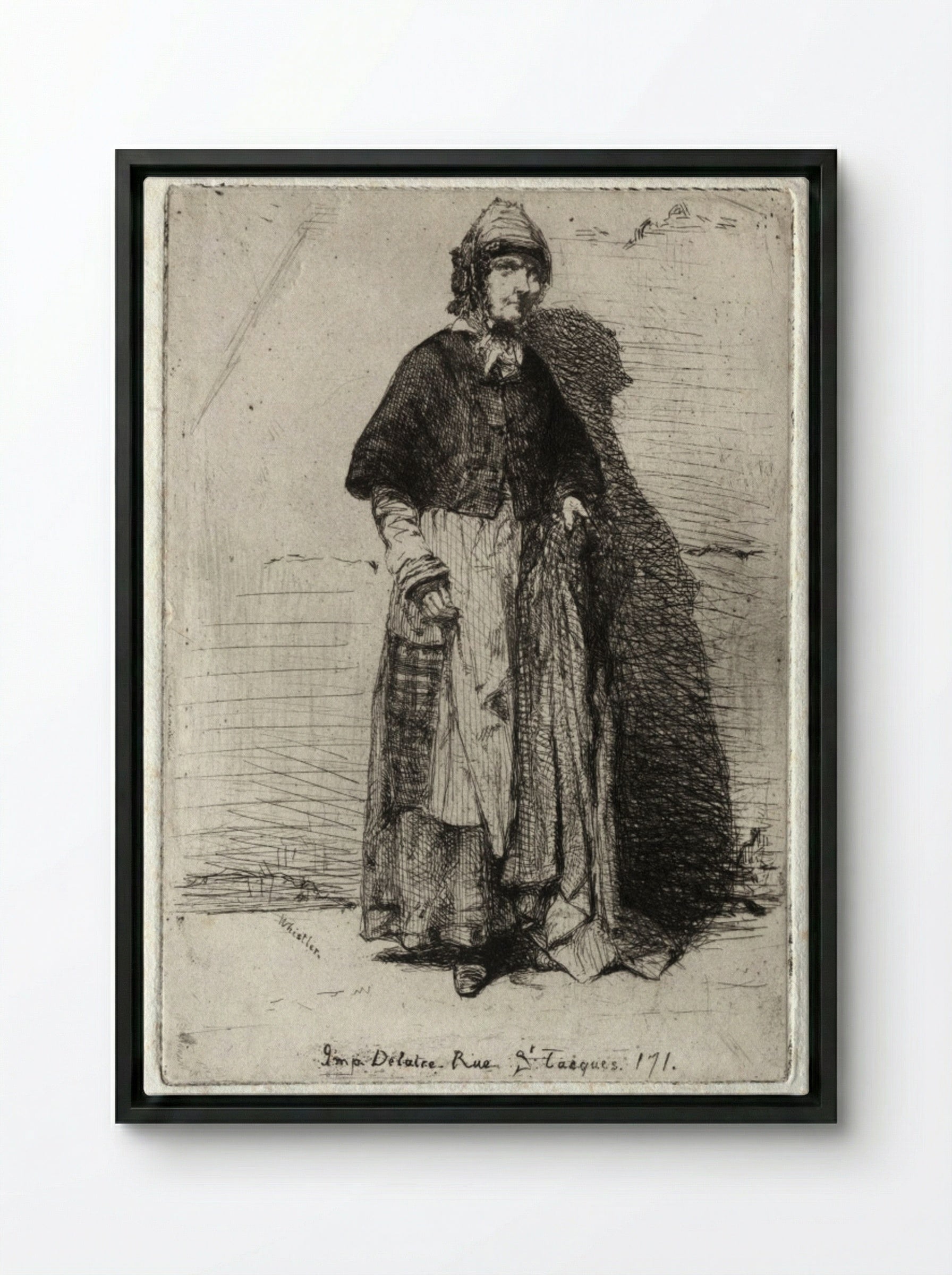 La Mère Gérard - James McNeill Whistler - Framed Canvas Black