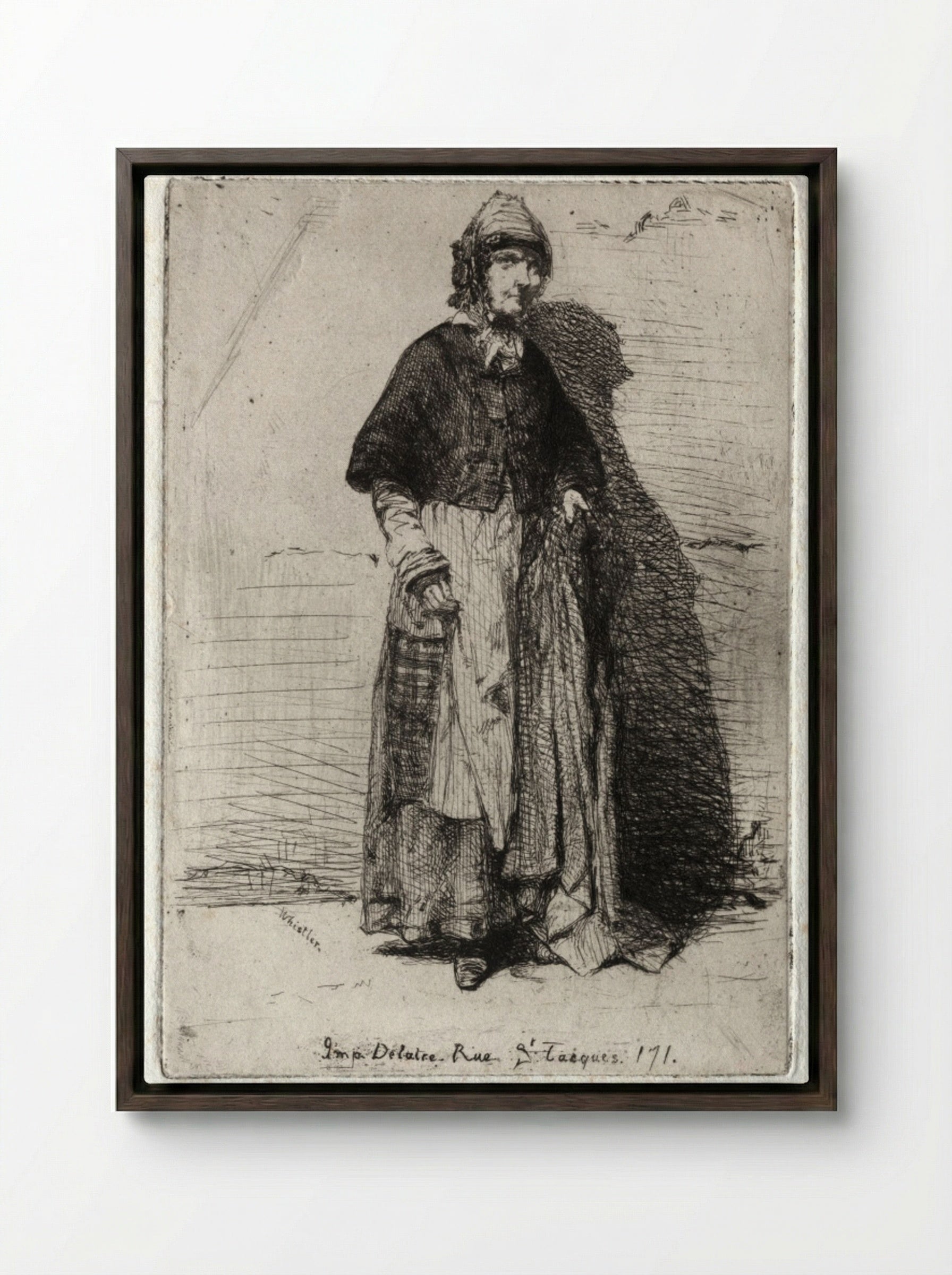 La Mère Gérard - James McNeill Whistler - Framed Canvas Dark Wood