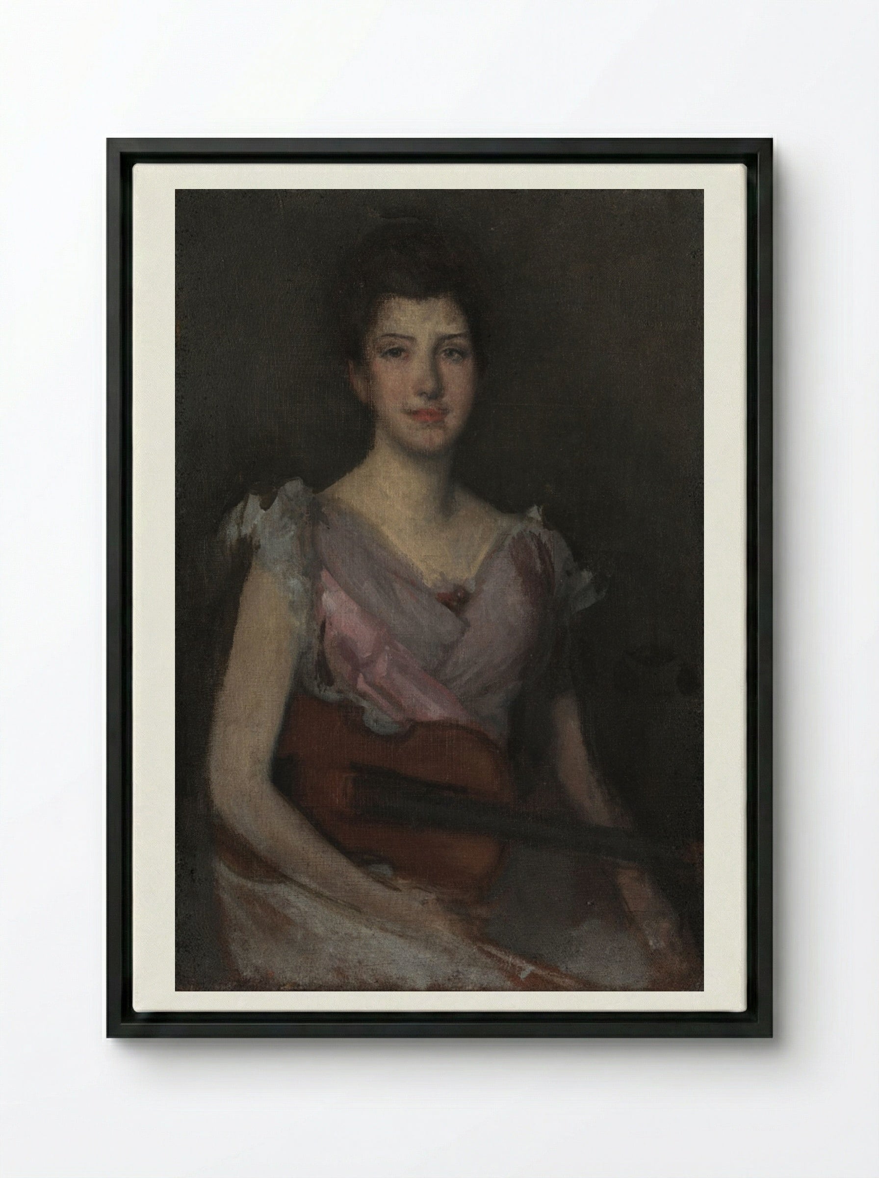 The Violin Player - James McNeill Whistler - Framed Canvas Black