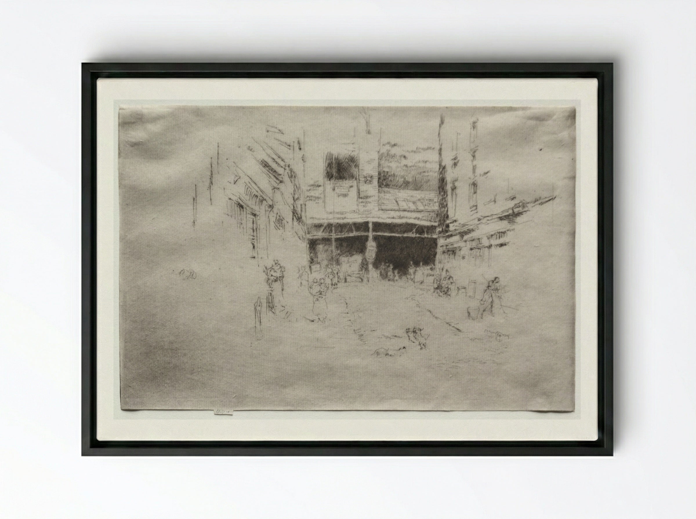 Clothes Exchange, No. 1 - James McNeill Whistler - Framed Canvas Black