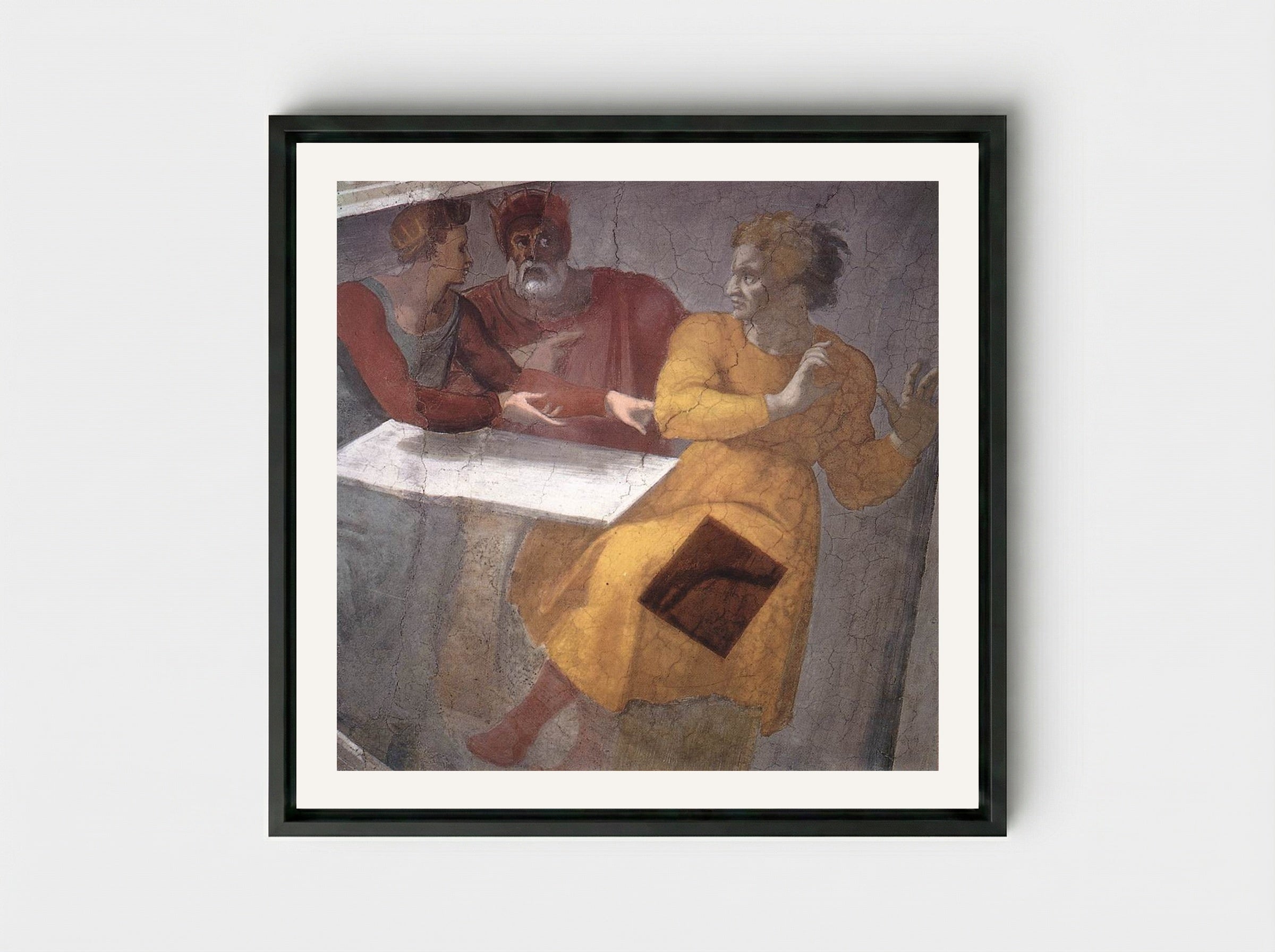 The Punishment of Haman - Michelangelo Buonarroti - Framed Canvas Black