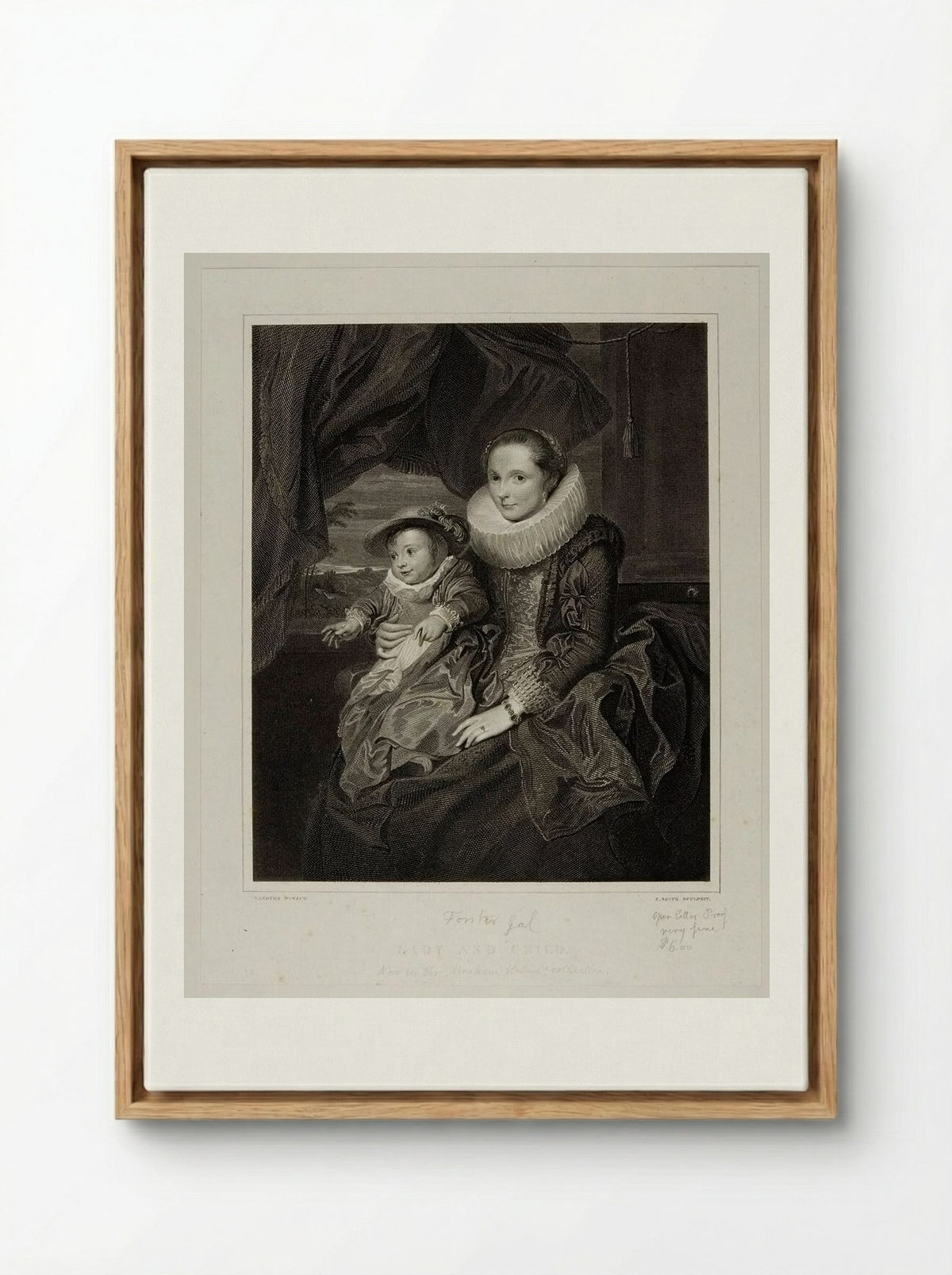 Lady and Child - Edward Smith - Framed Canvas Wood