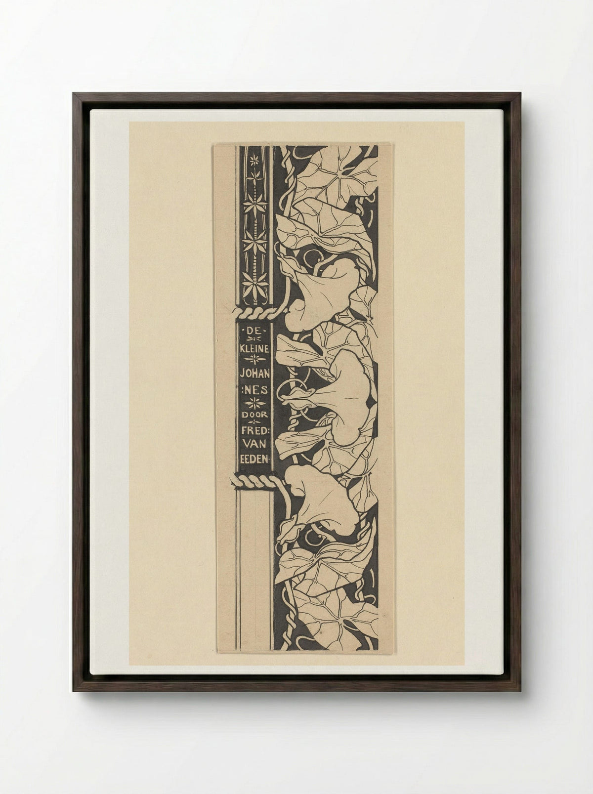 Titeldecoratie met winde - Edzard Koning - Framed Canvas Dark Wood