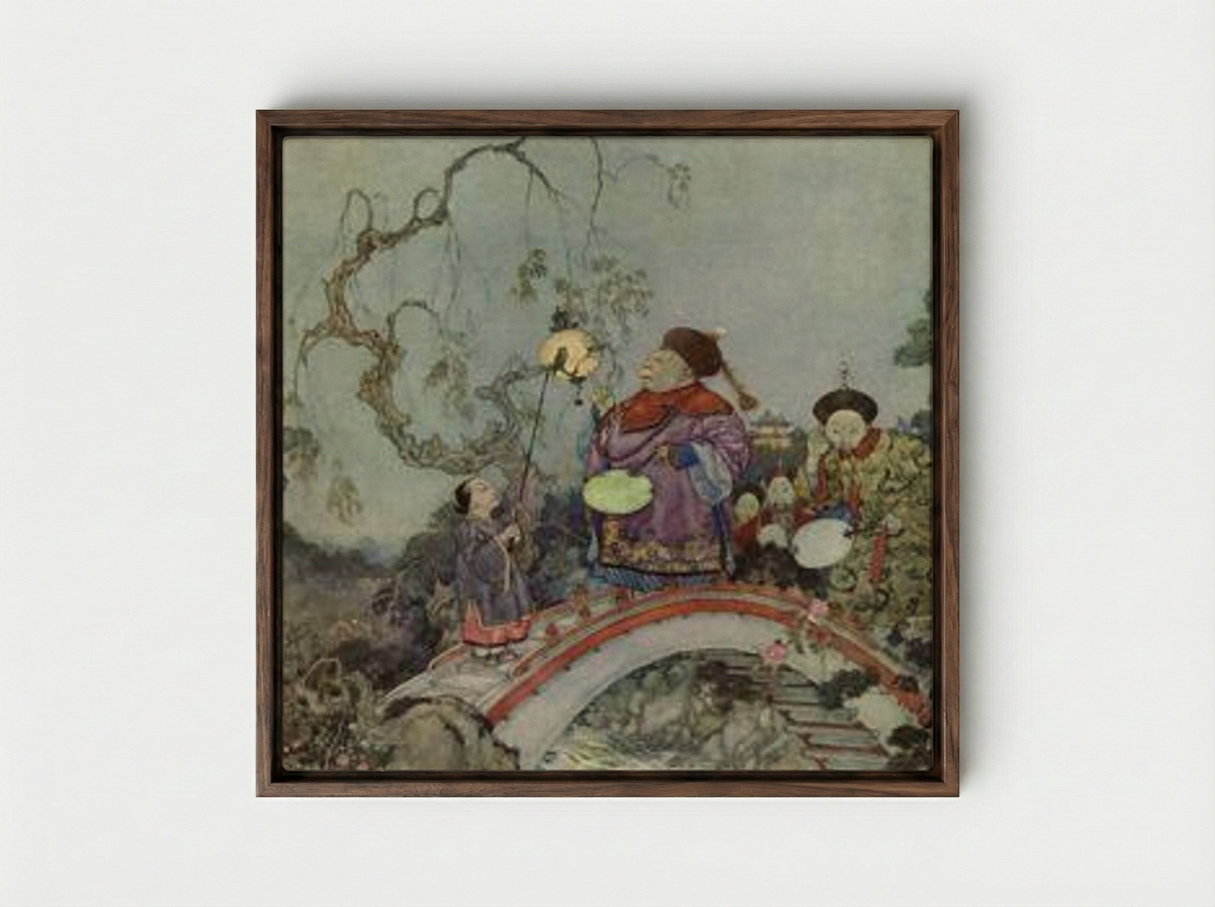 The Gentleman-in-Waiting (The Nightingale) - Edmund Dulac - Framed Canvas Dark Wood