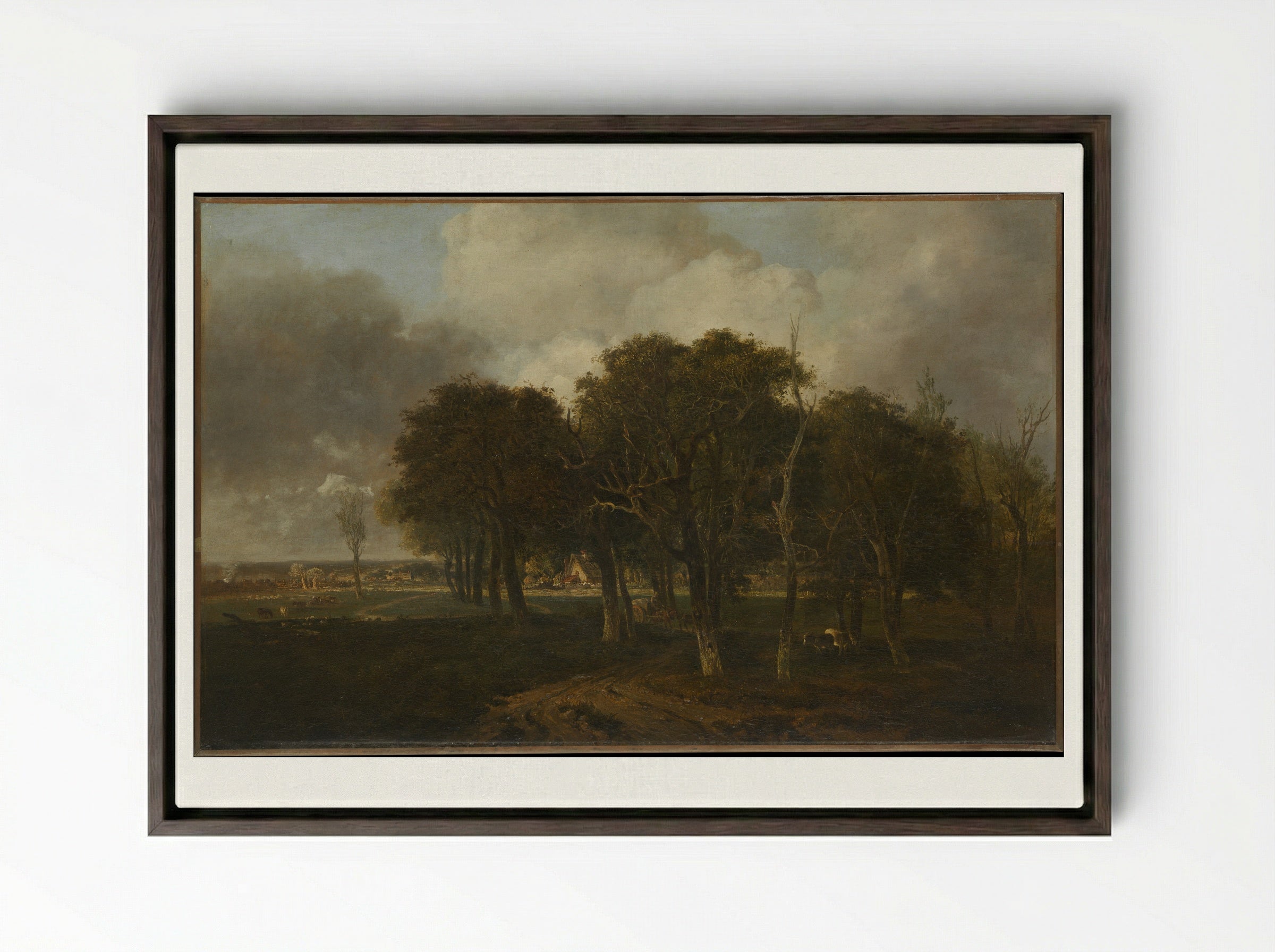 Hautbois Common, Norfolk - John Crome - Framed Canvas Dark Wood