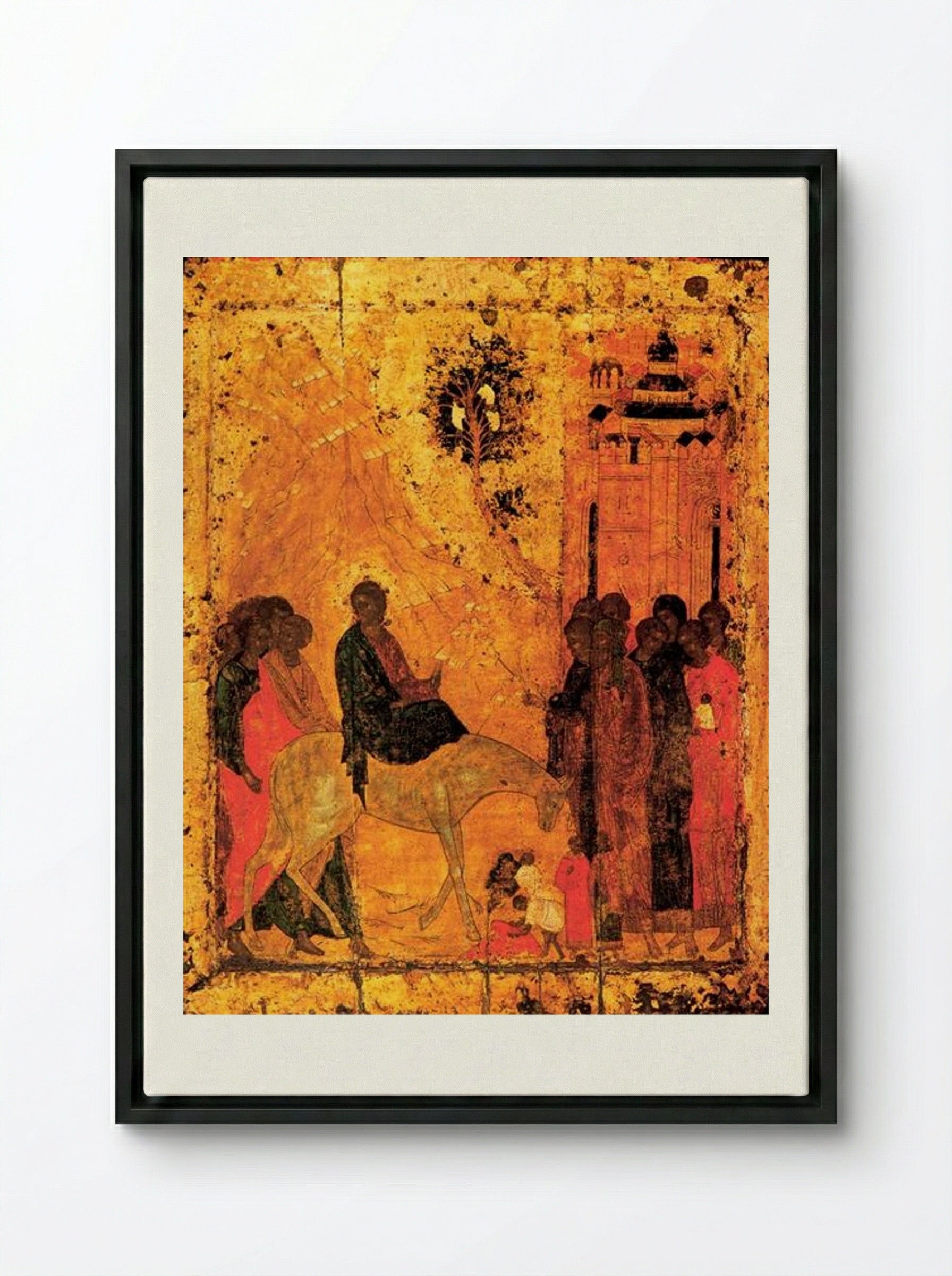Entry into Jerusalem - Andrei Rublev - Framed Canvas Black