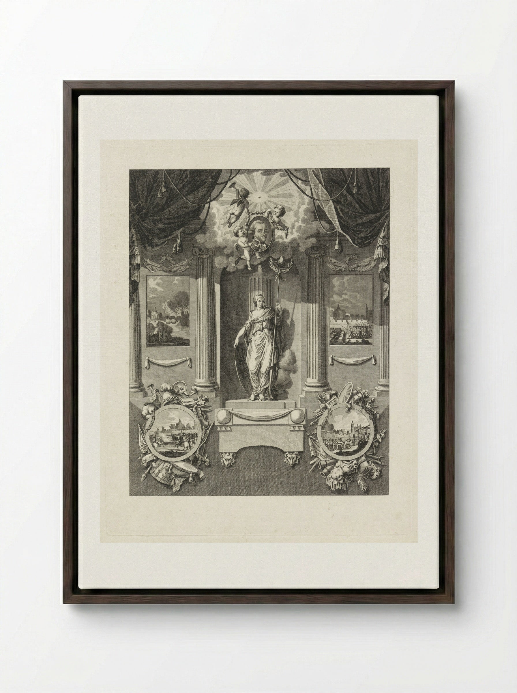 Erezuil voor luitenant-generaal Carel Baron van Boetzelaer - Cornelis Brouwer - Framed Canvas Dark Wood