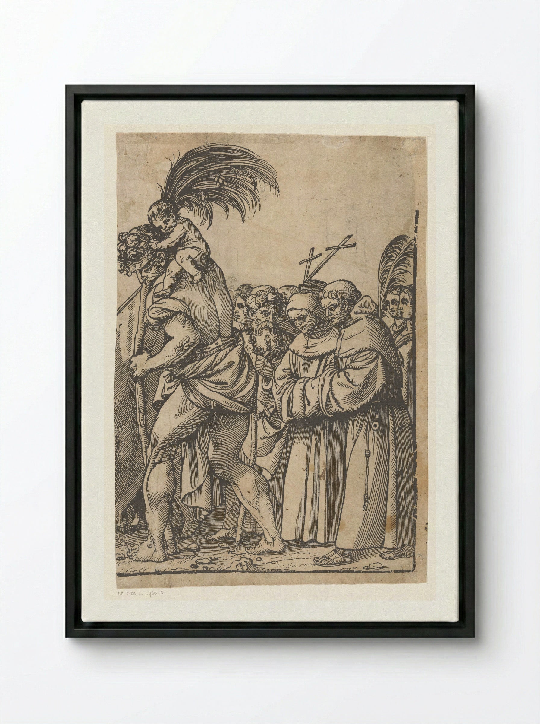 Triomf van Christus (achtste deel) - Andrea Andreani - Framed Canvas Black