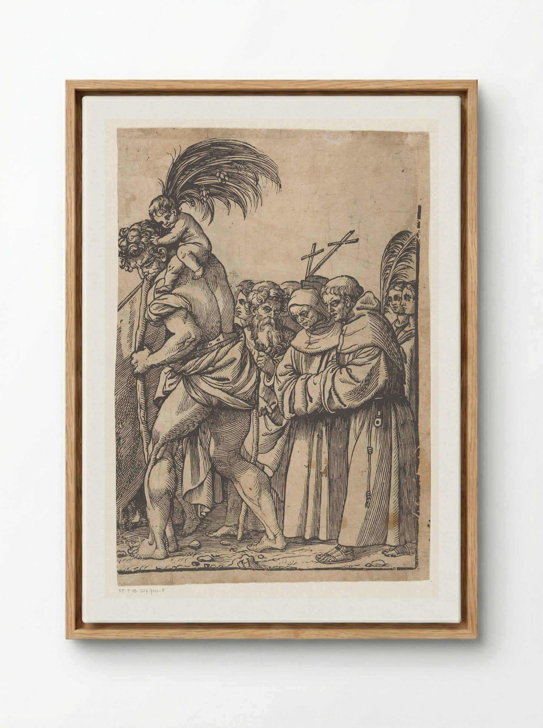 Triomf van Christus (achtste deel) - Andrea Andreani - Framed Canvas Wood