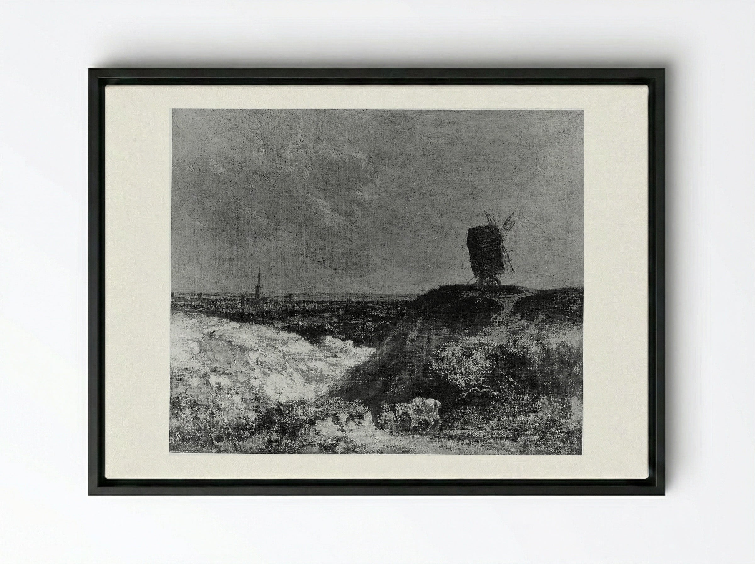A Windmill near Norwich - John Crome - Framed Canvas Black